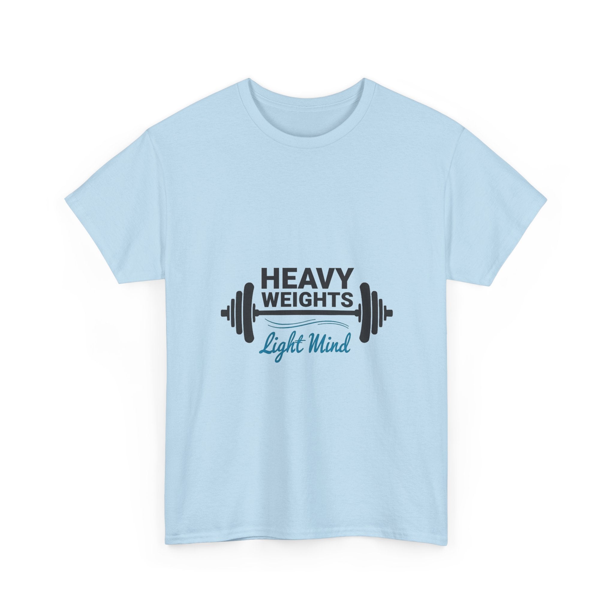 'Heavy Weights Light Mind' Fitness Graphic T-Shirt for Gym Lovers