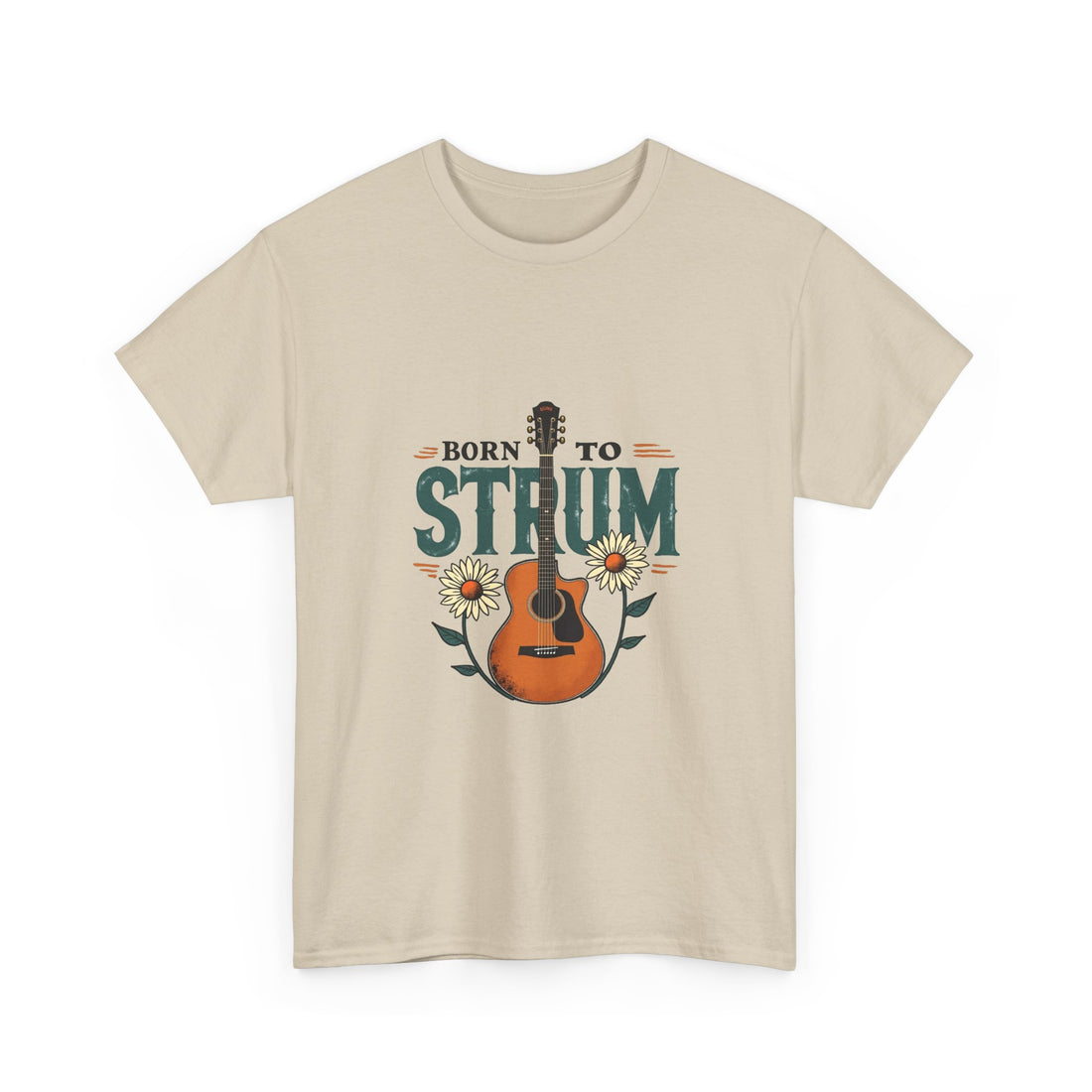 Born to Strum Acoustic Guitar T-Shirt for Musicians & Music Lovers