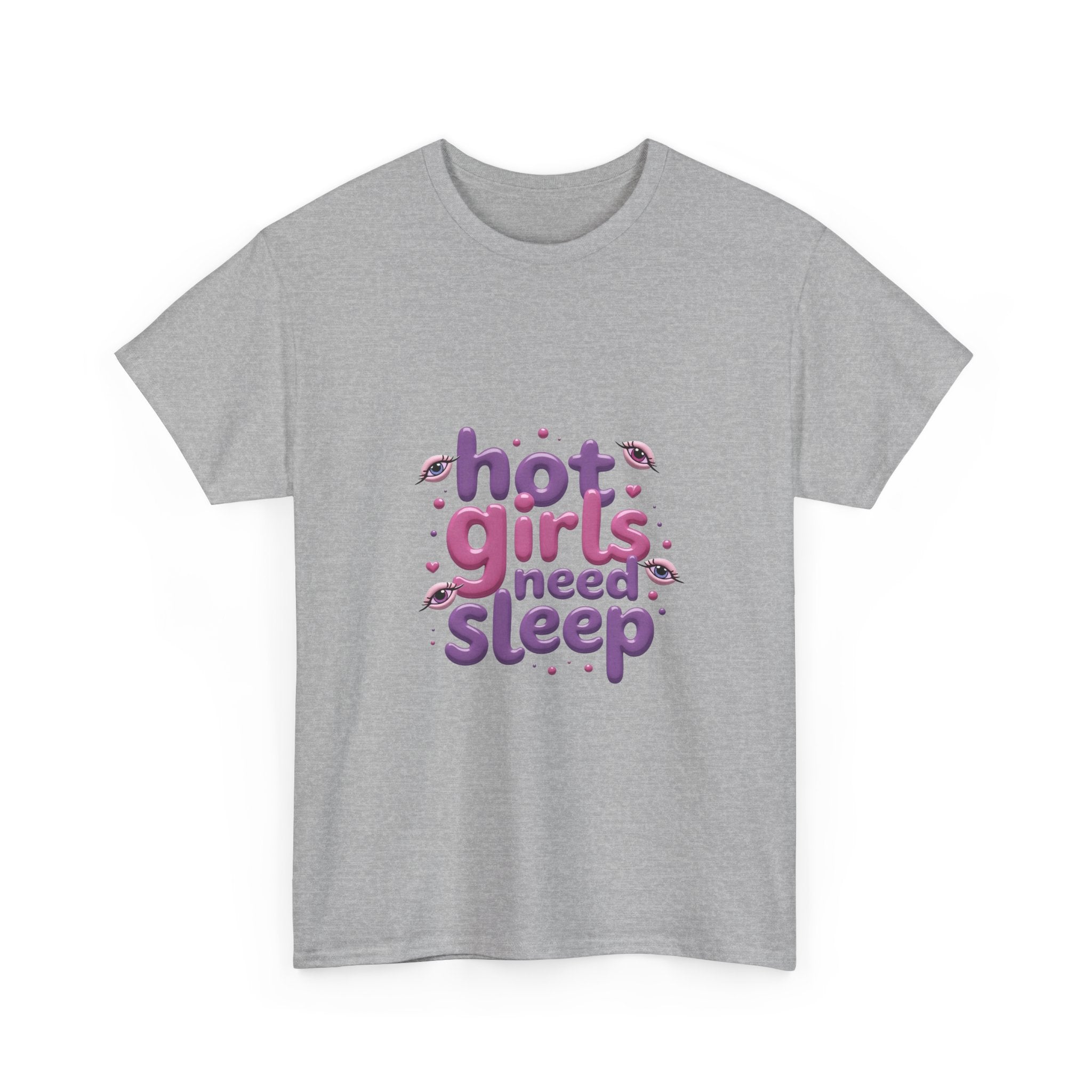 'Hot Girls Need Sleep' Cute Retro Typography T-Shirt