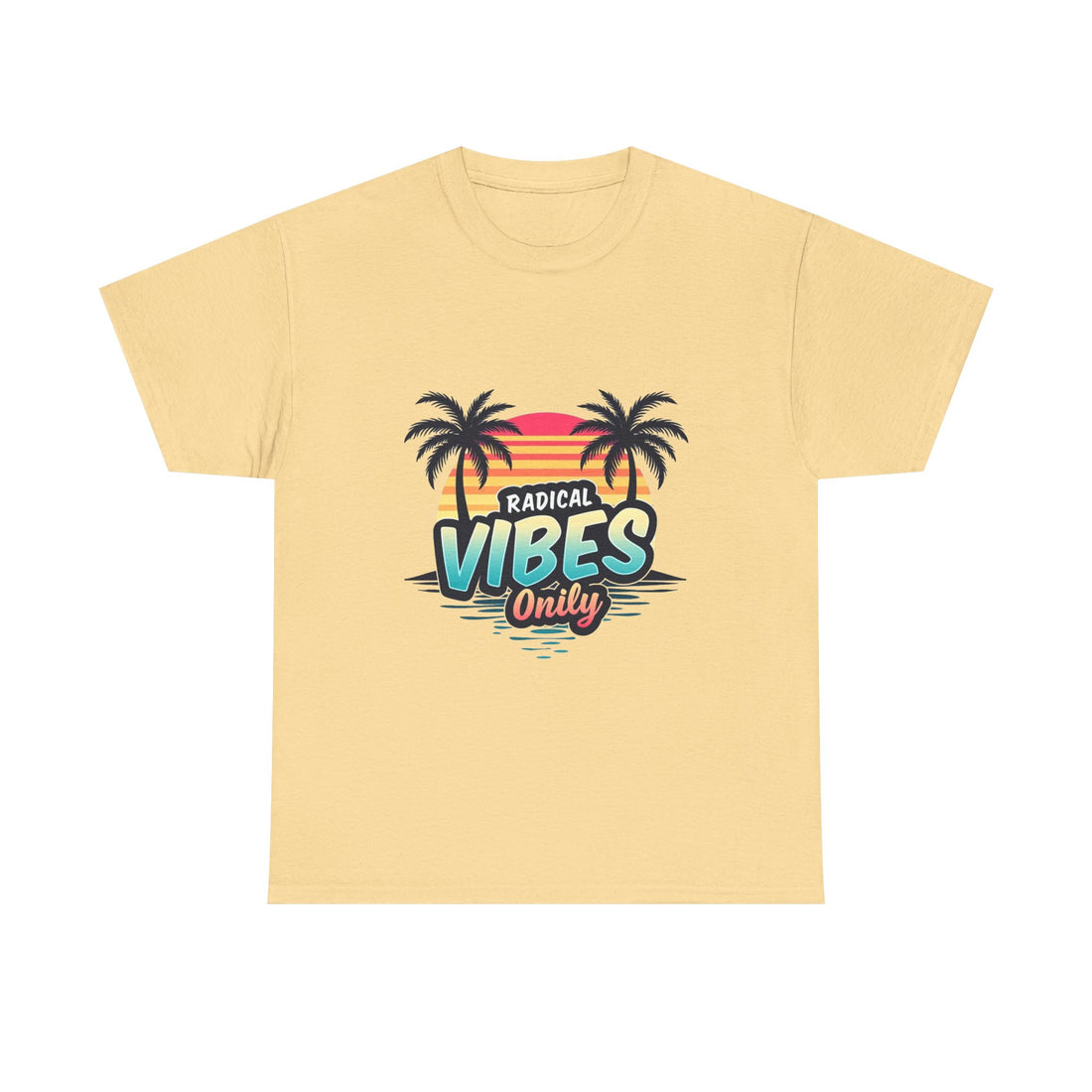 'Radical Vibes' Only  Retro Palm Sunset Beach T-Shirt