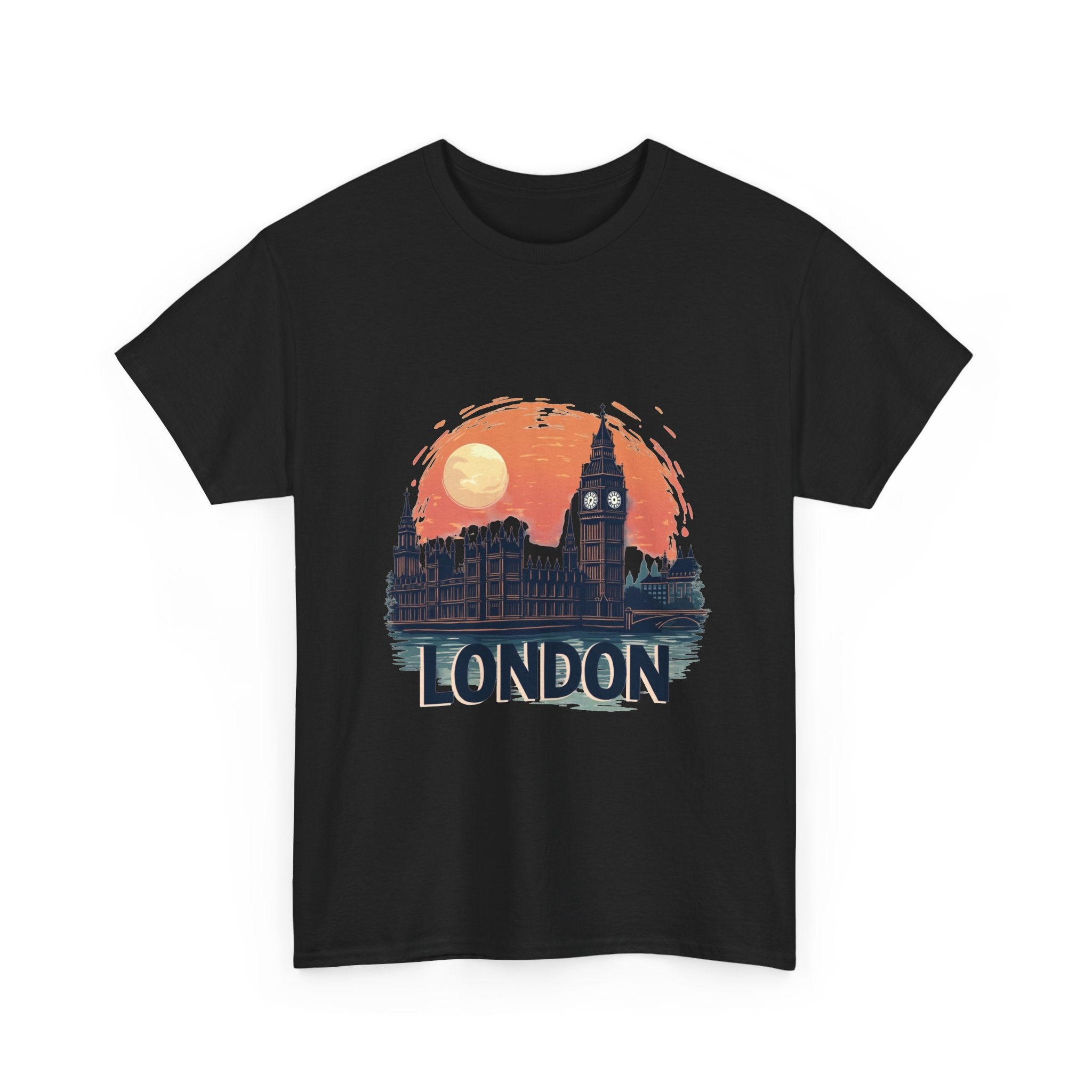 London Sunset Vintage Big Ben Skyline T-Shirt