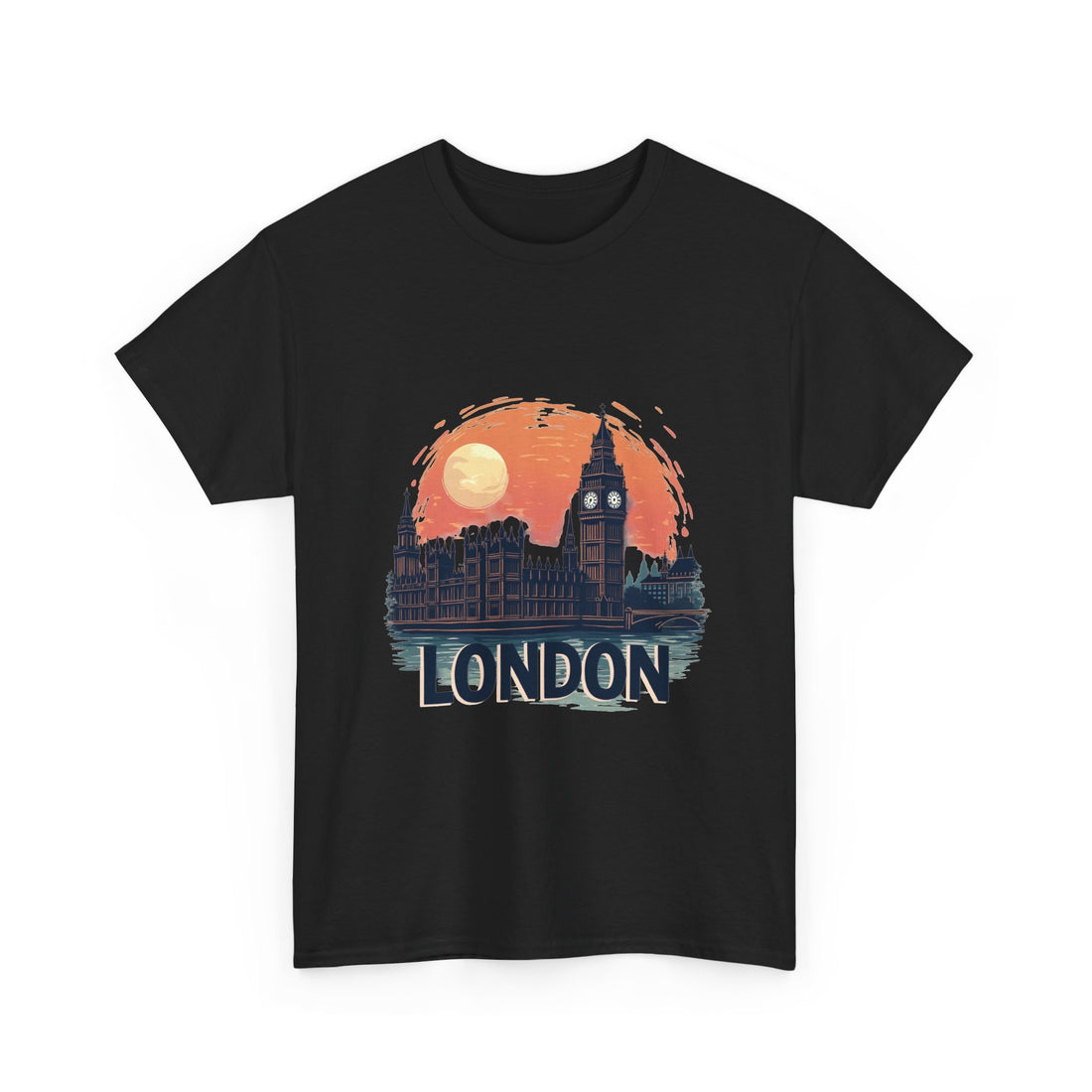 London Sunset Vintage Big Ben Skyline T-Shirt