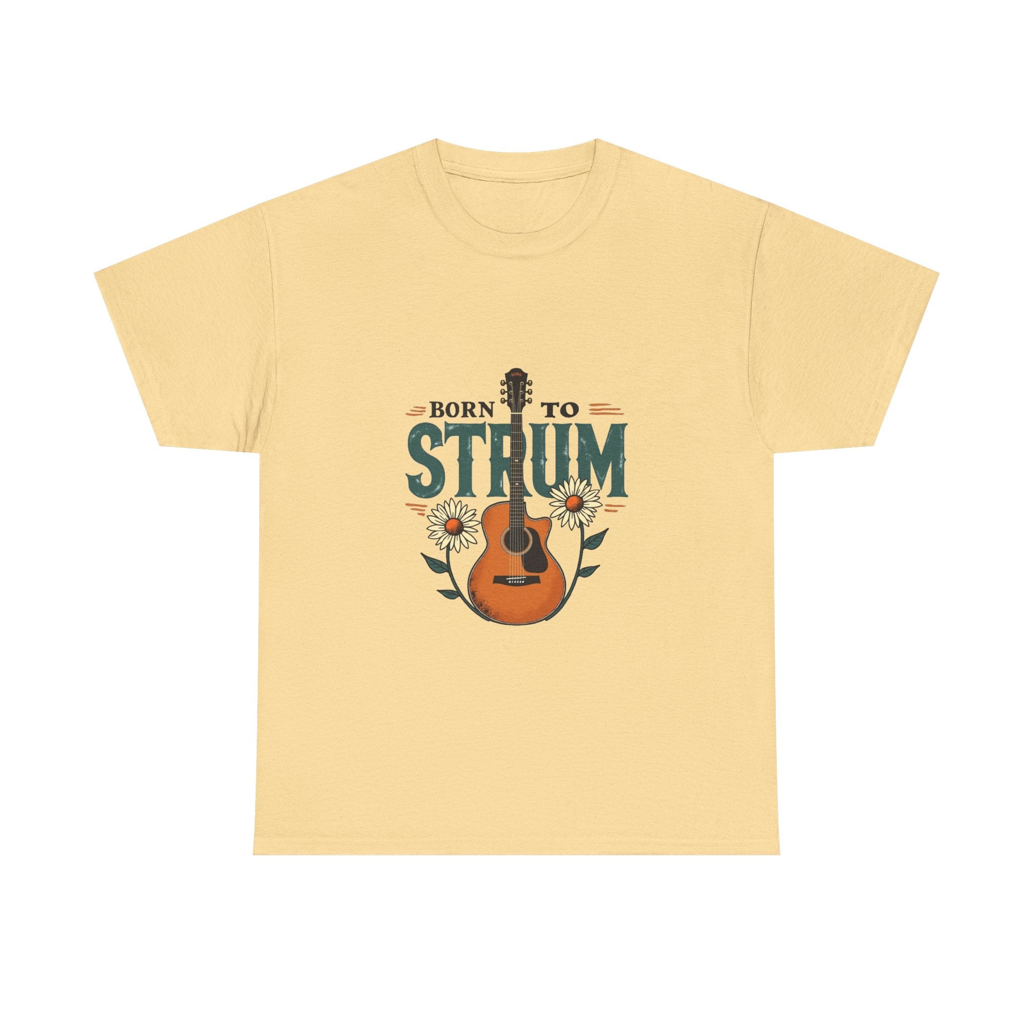 Born to Strum Acoustic Guitar T-Shirt for Musicians & Music Lovers