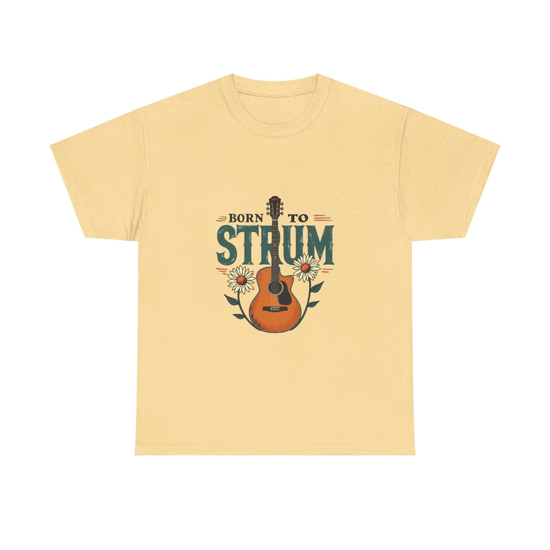 Born to Strum Acoustic Guitar T-Shirt for Musicians & Music Lovers