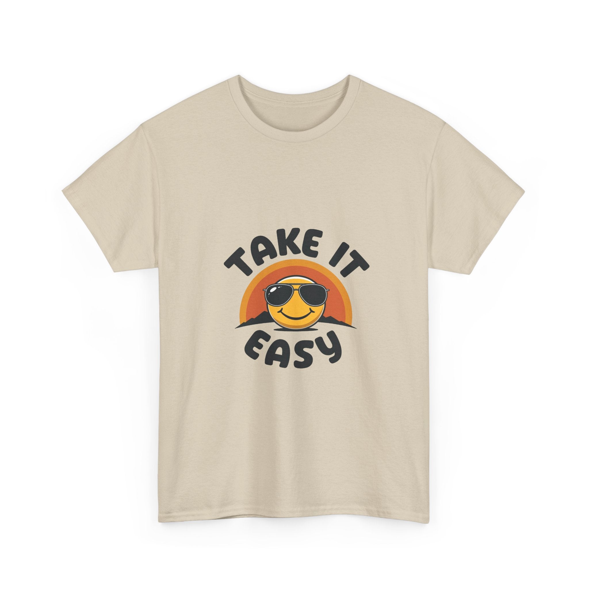 'Take It Easy'  Retro Smiley Sunglasses Graphic T-Shirt