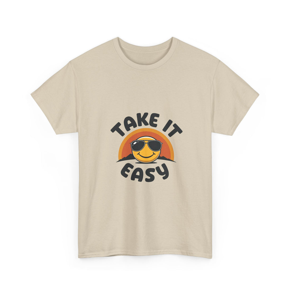 'Take It Easy'  Retro Smiley Sunglasses Graphic T-Shirt