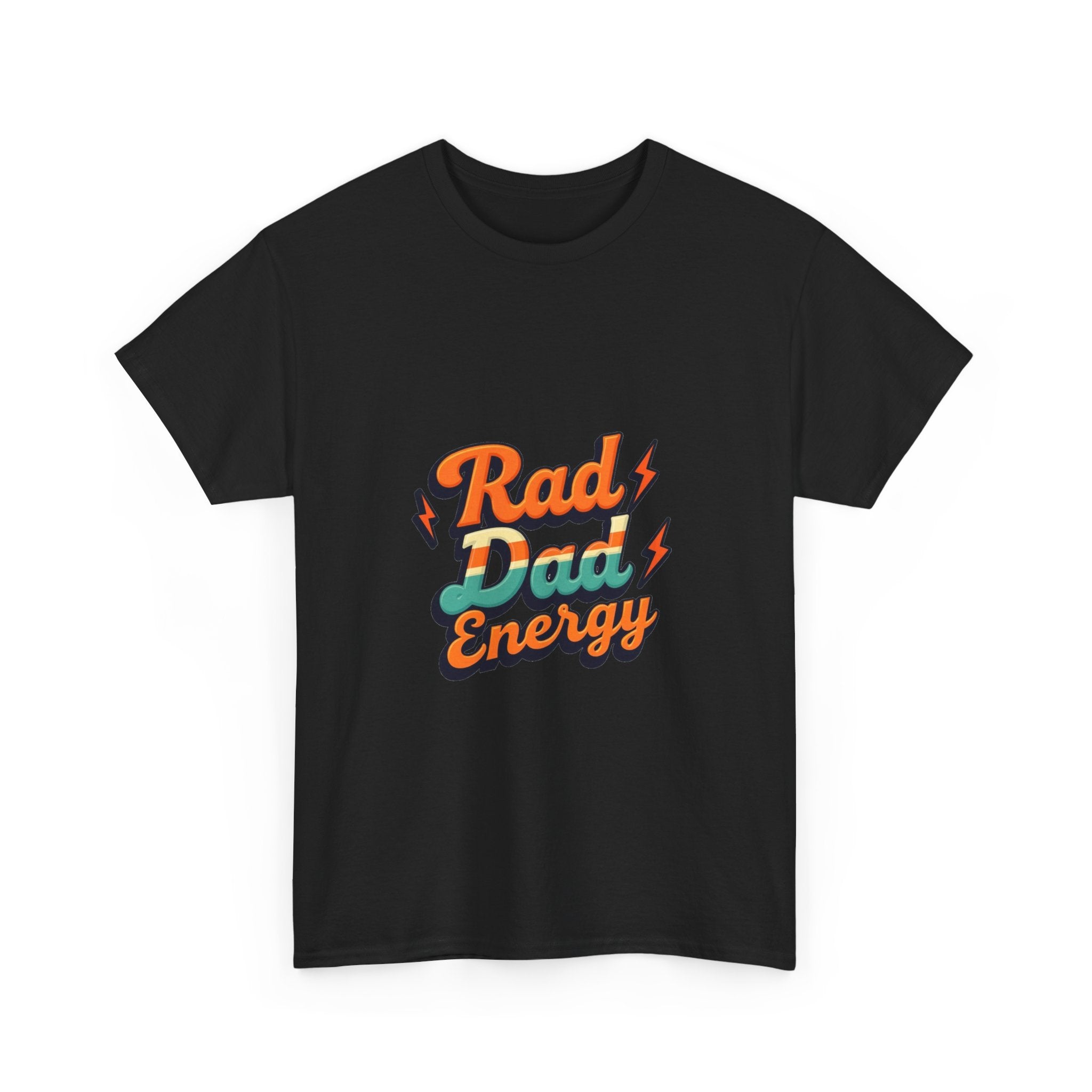 'Rad Dad Energy' Retro Lightning Fathers Day T-Shirt