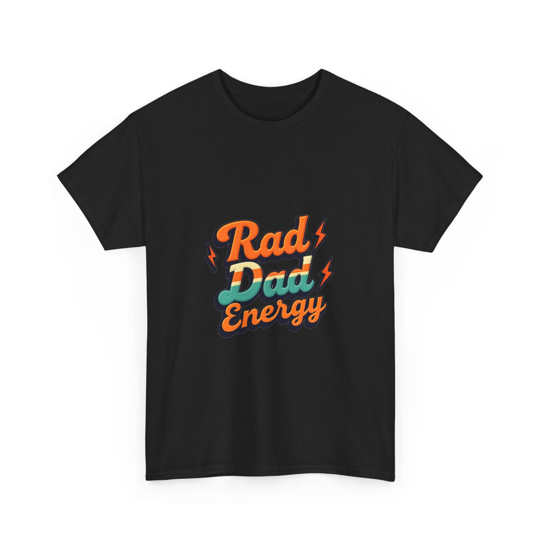 'Rad Dad Energy' Retro Lightning Fathers Day T-Shirt