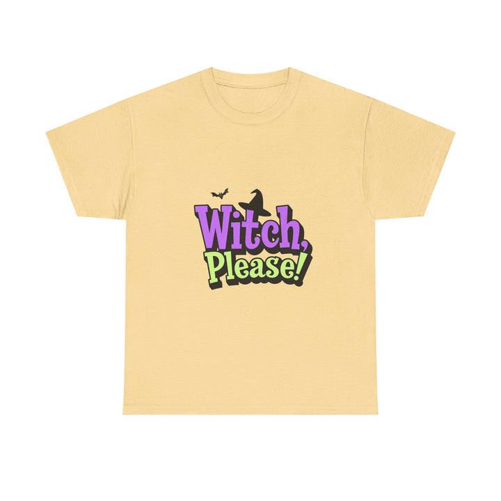 'Witch, Please! 'Funny Halloween T-Shirt in Purple & Lime