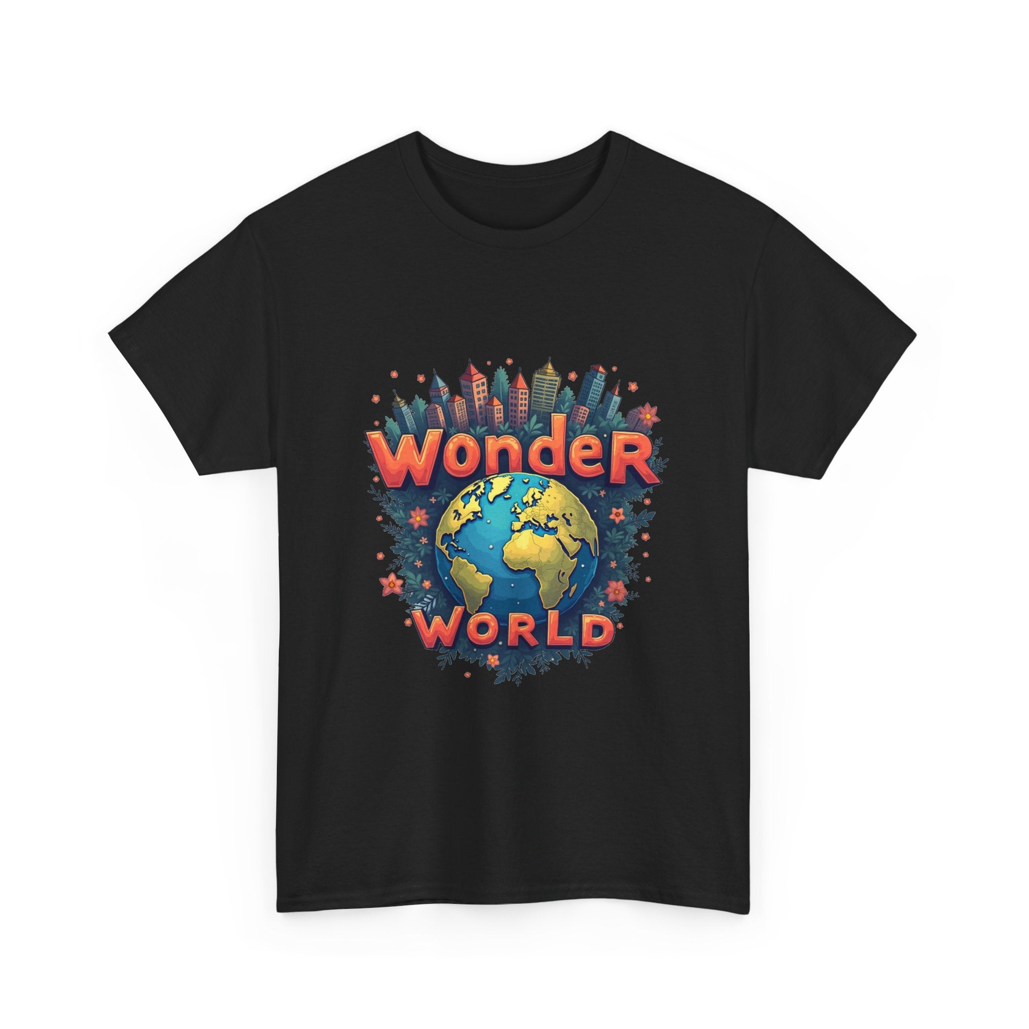 Wonder World Retro Earth Graphic T-Shirt for Travel Lovers