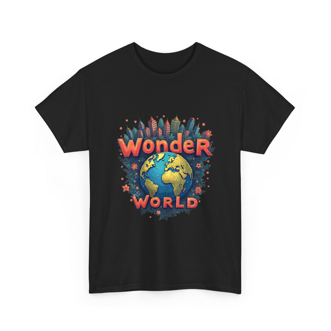 Wonder World Retro Earth Graphic T-Shirt for Travel Lovers