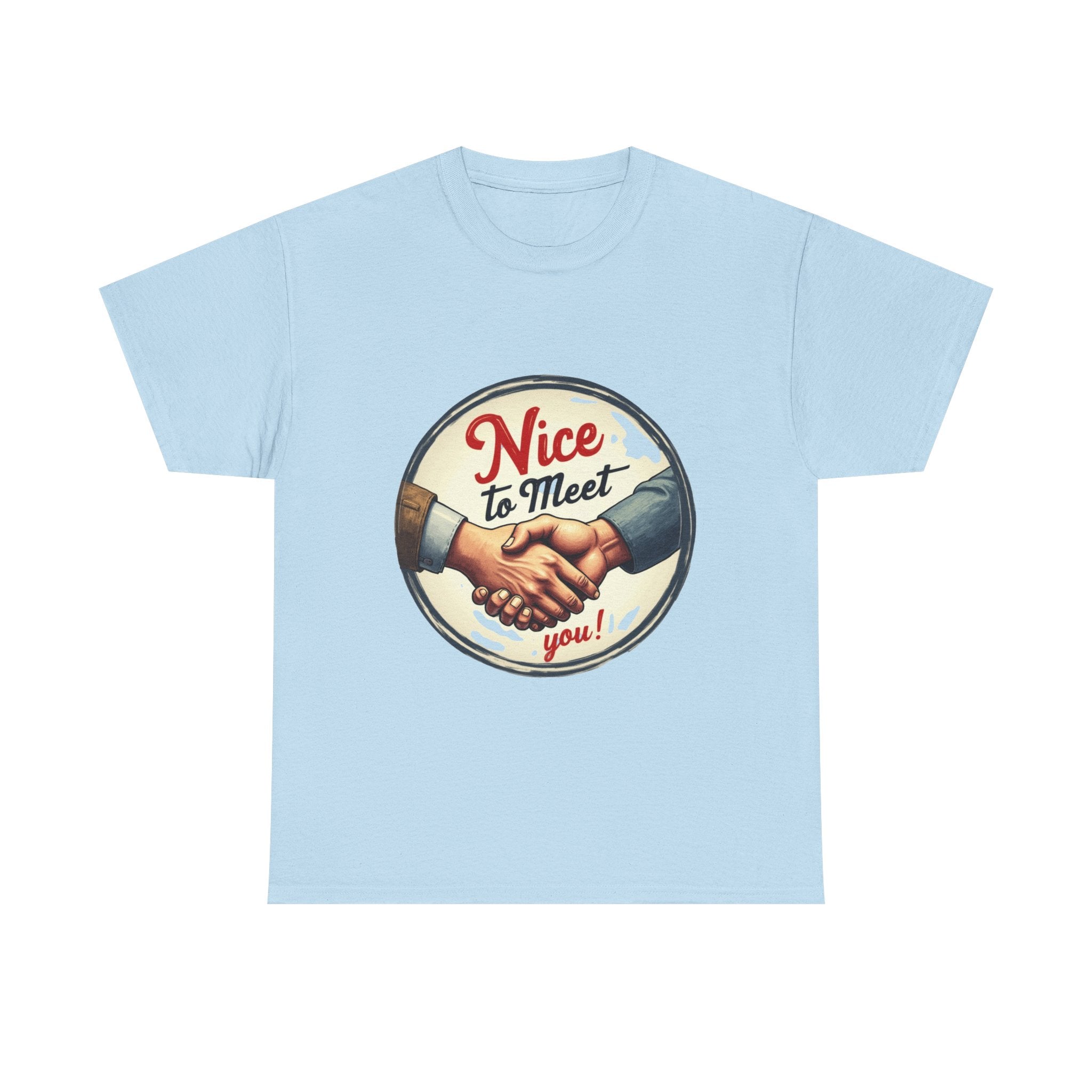 'Nice to Meet You' Retro Handshake Graphic T-Shirt