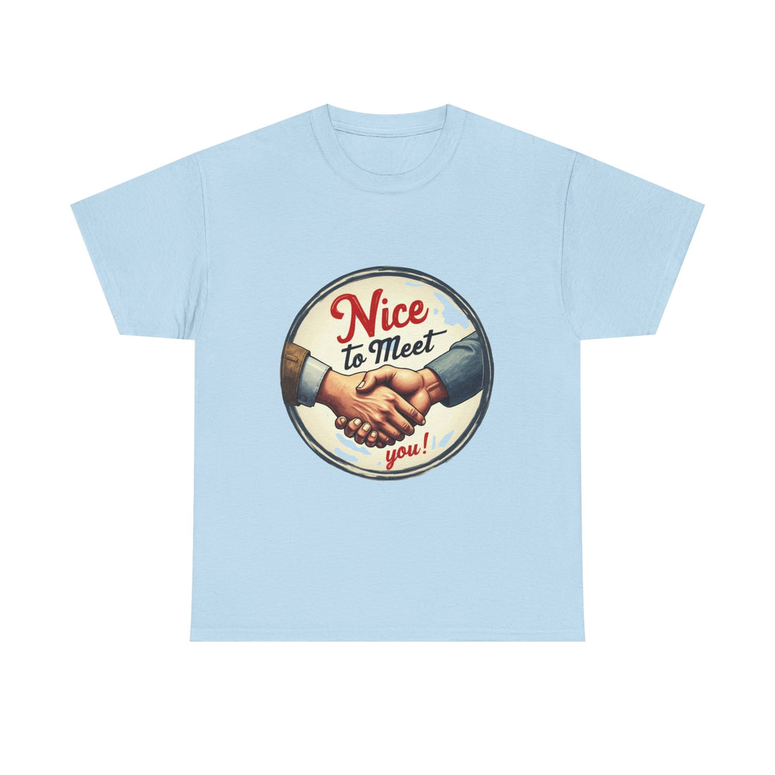 'Nice to Meet You' Retro Handshake Graphic T-Shirt