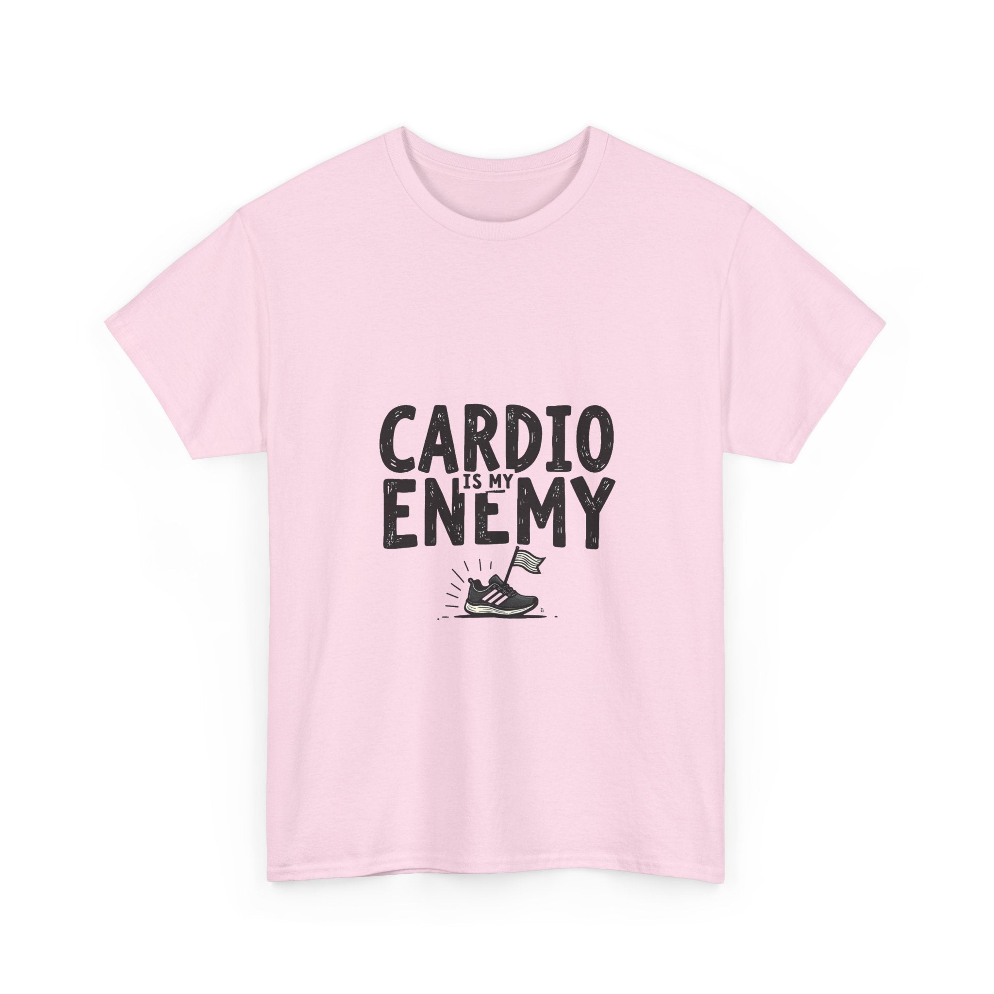'Cardio Is My Enemy' Funny Fitness T-Shirt for Gym Lovers