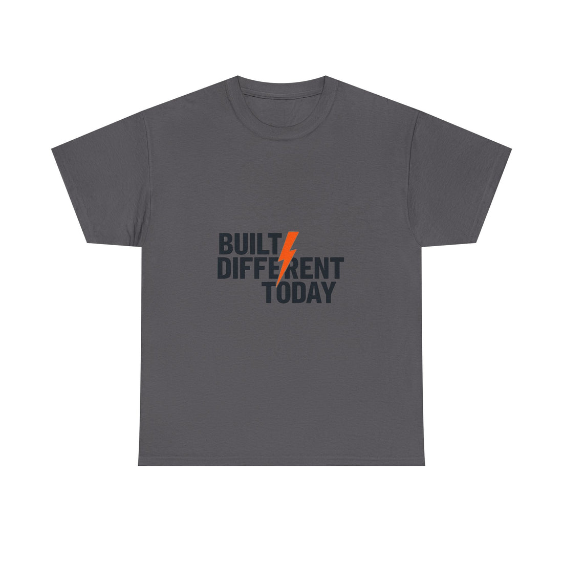 'Built Different Today' Motivational Graphic T‑Shirt with Lightning Bolt