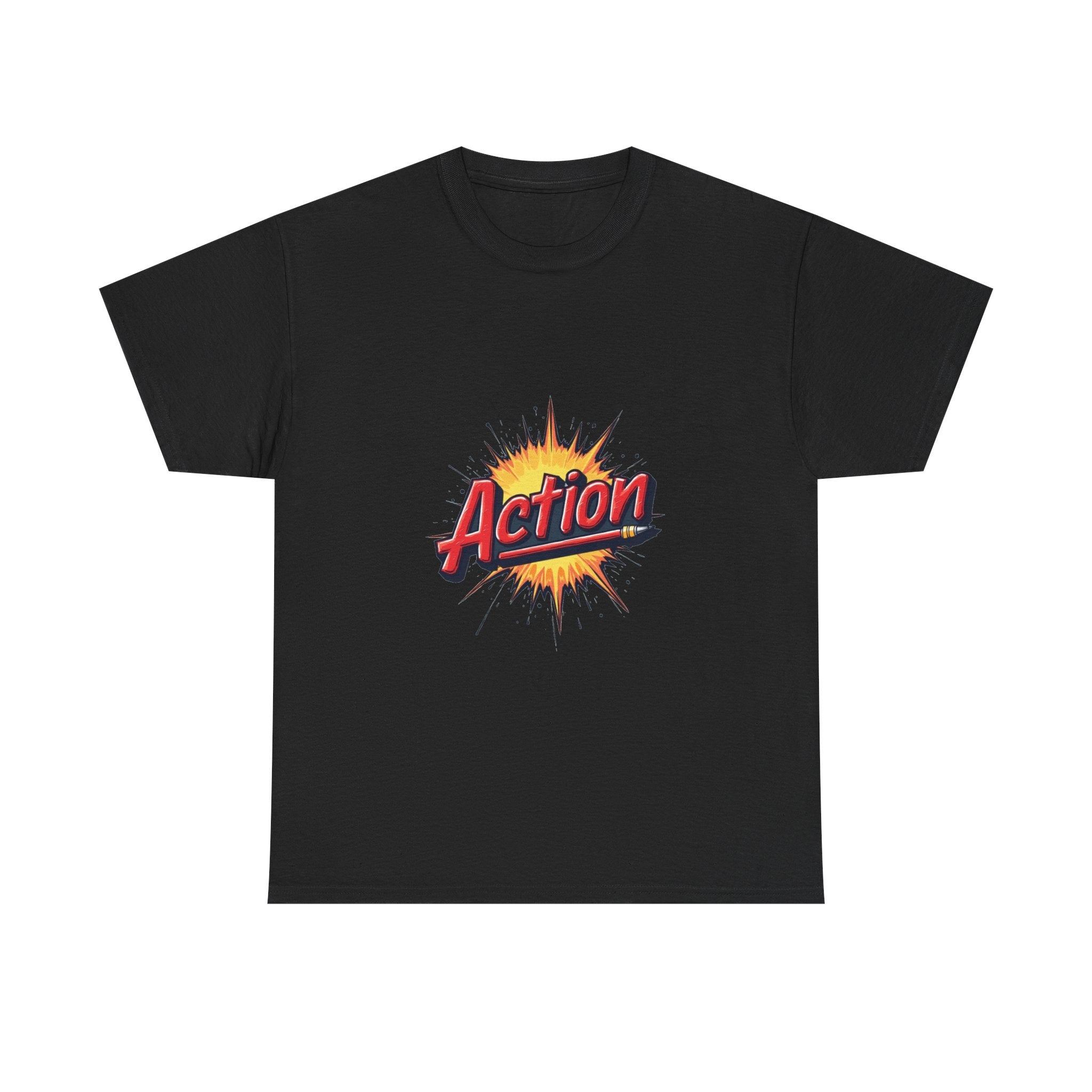 'Action' Graphic Retro Comic Burst T Shirt