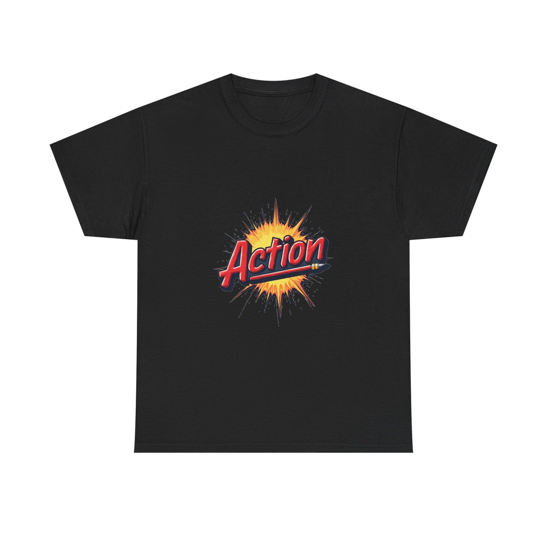 'Action' Graphic Retro Comic Burst T Shirt