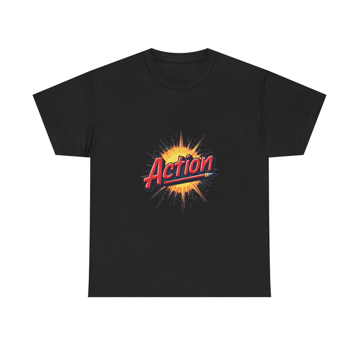 'Action' Graphic Retro Comic Burst T Shirt