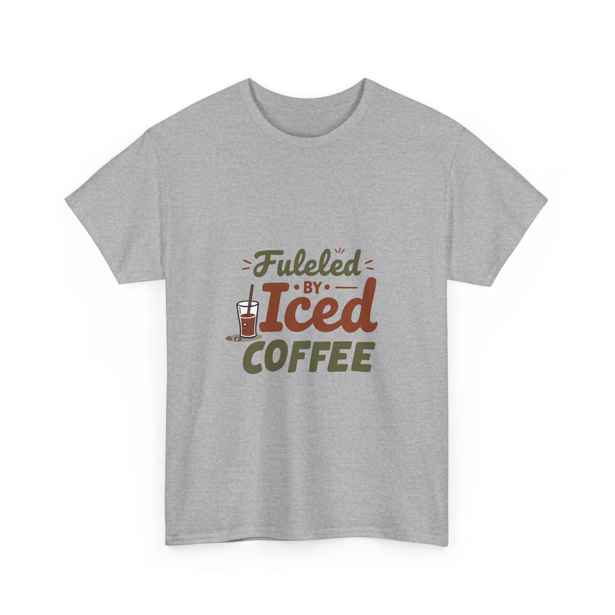 'Fueled by Iced Coffee' Retro Coffee Lover T-Shirt