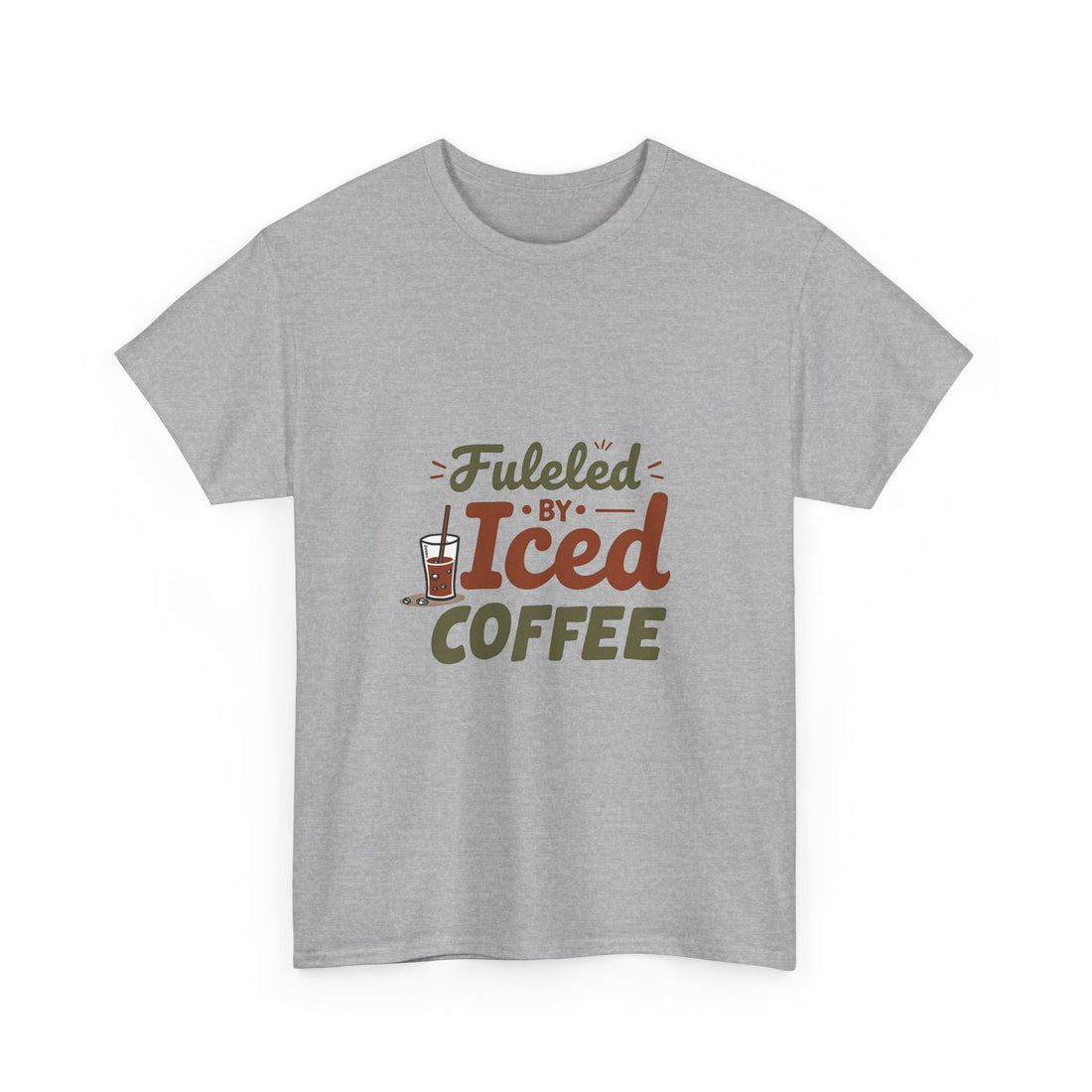 'Fueled by Iced Coffee' Retro Coffee Lover T-Shirt