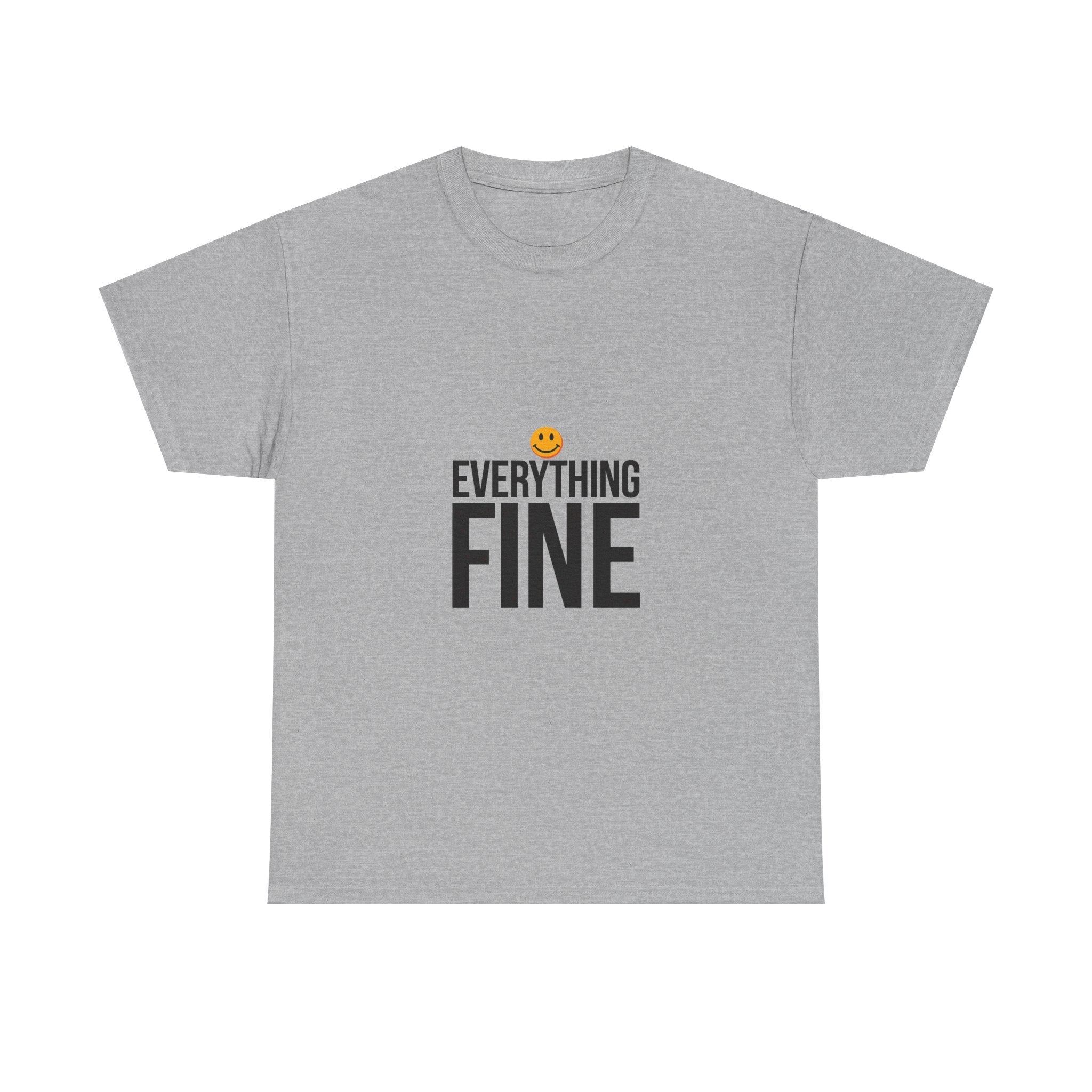 'Everything Fine' Funny Minimalist Graphic Shirt with Smiley T-Shirt