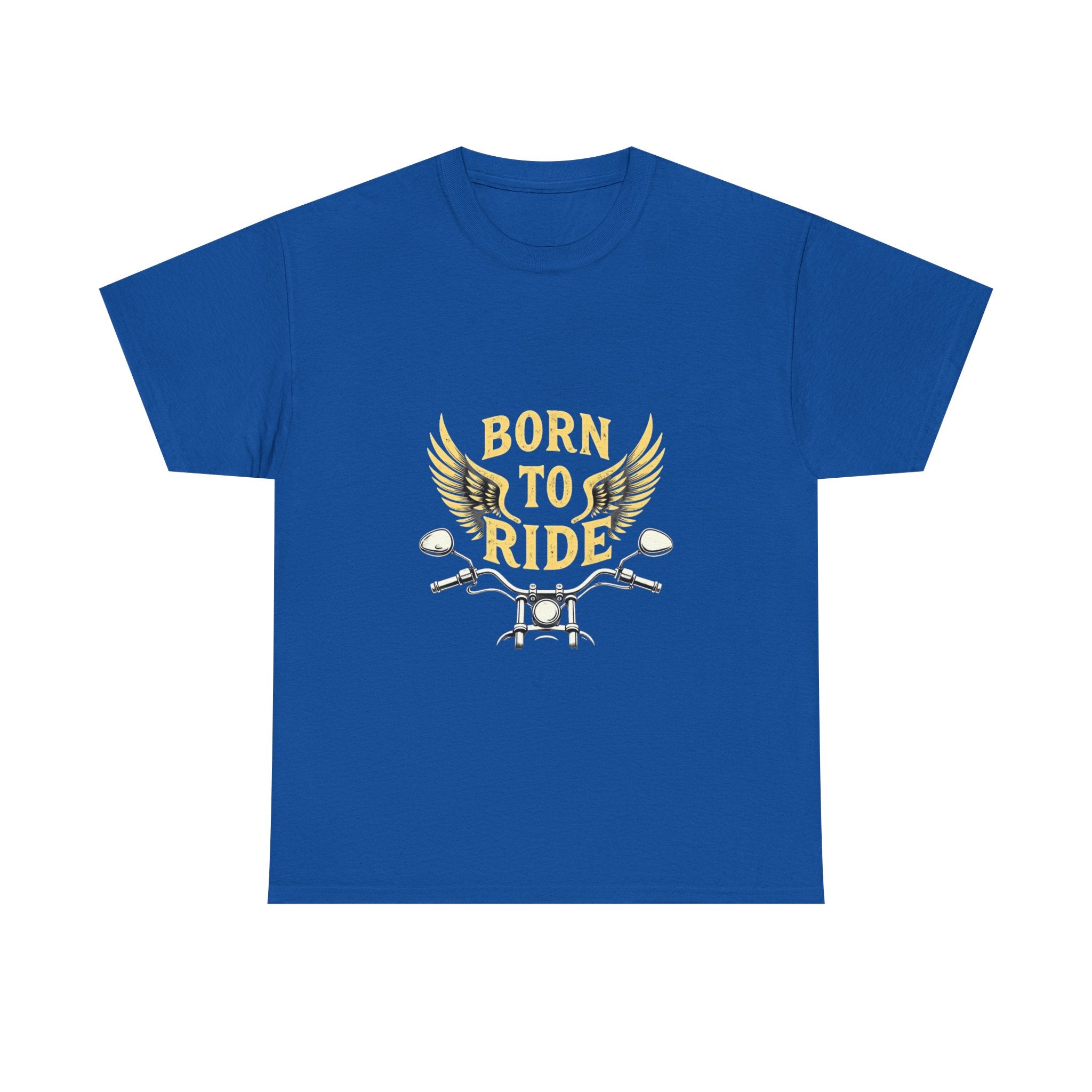 Born to Ride Motorcycle Vintage Biker T-Shirt with Wings Graphic