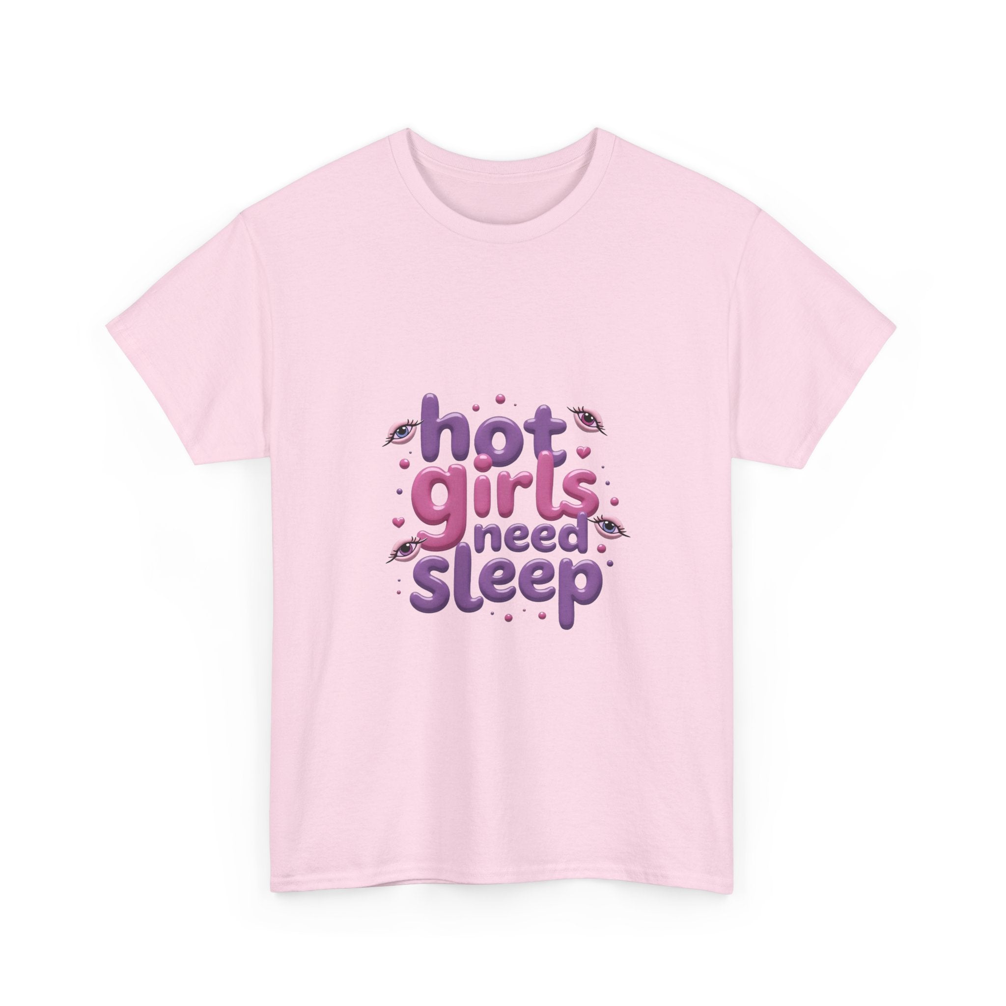 'Hot Girls Need Sleep' Cute Retro Typography T-Shirt