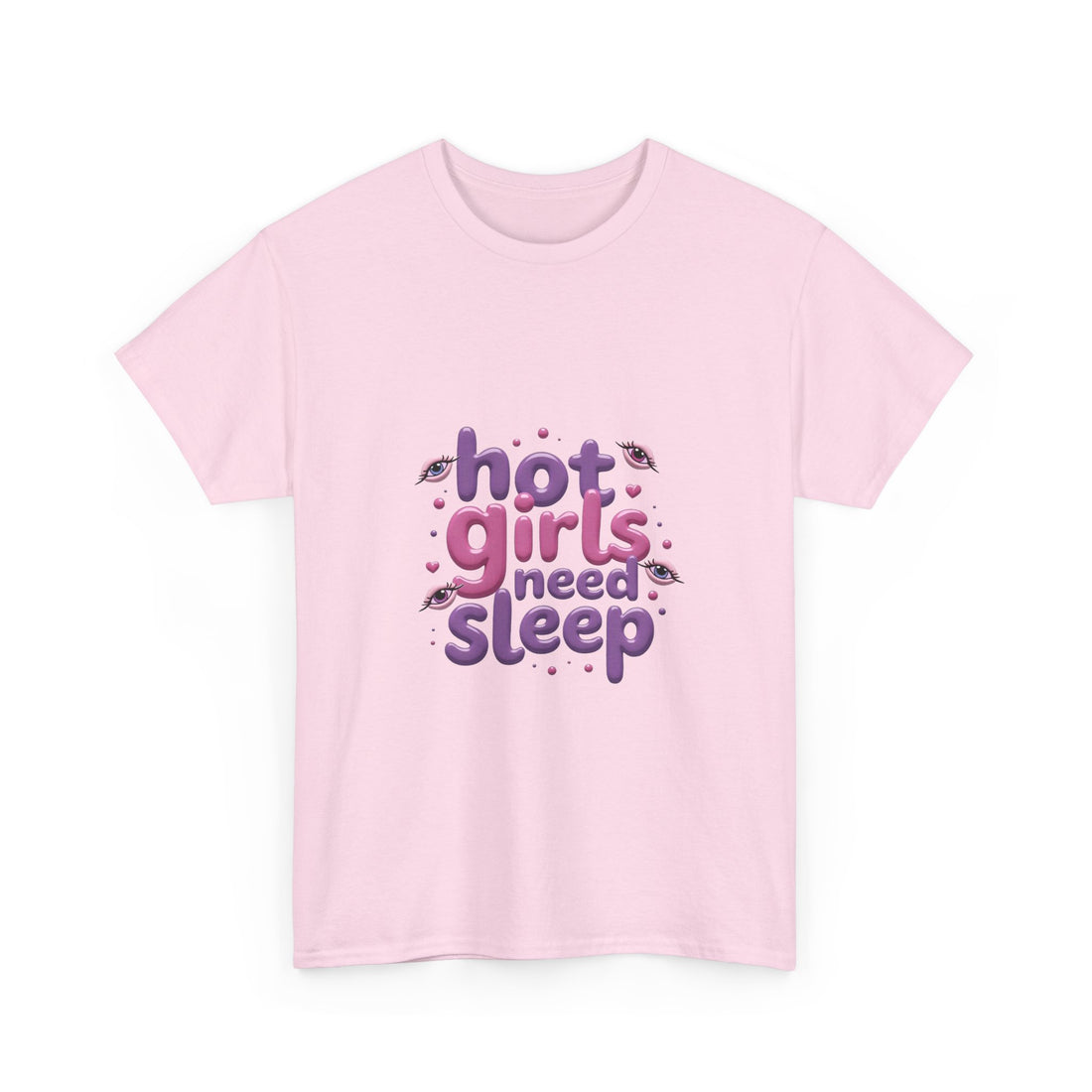 'Hot Girls Need Sleep' Cute Retro Typography T-Shirt