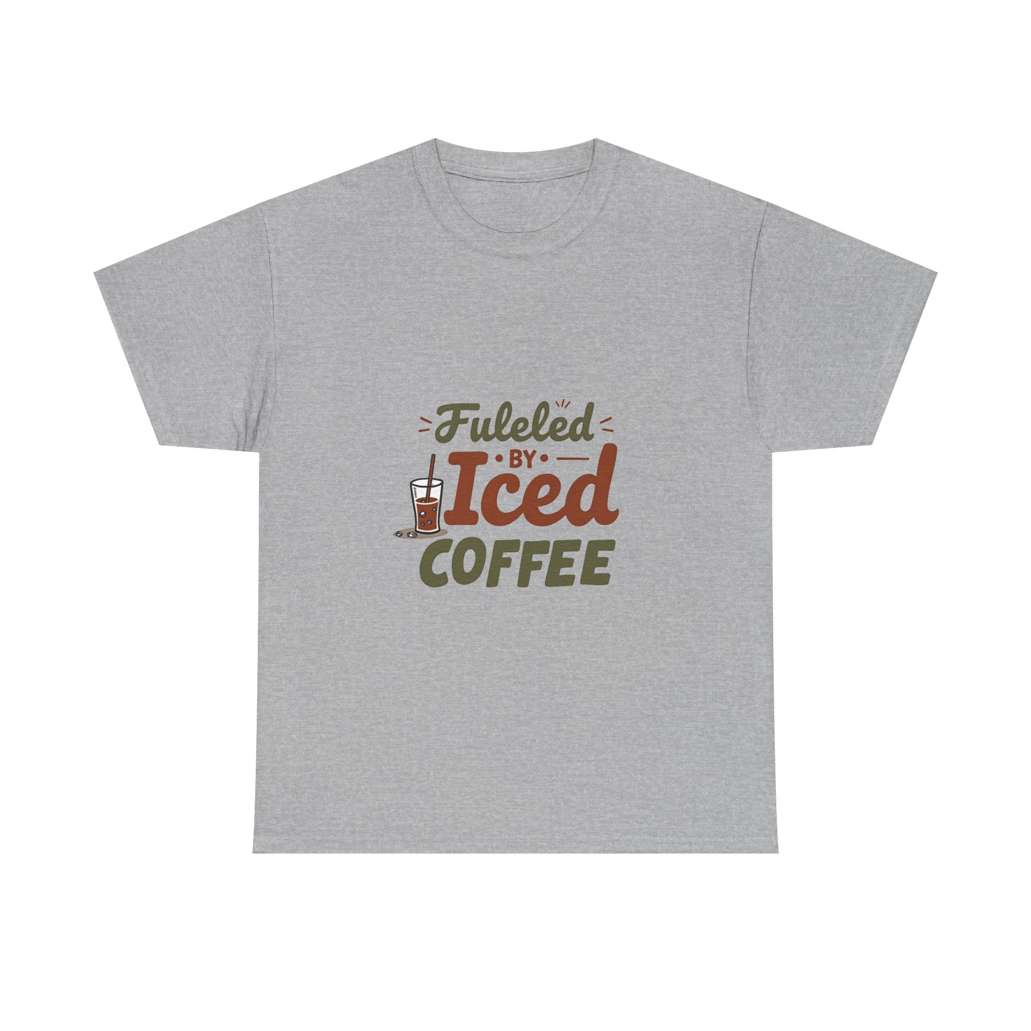 'Fueled by Iced Coffee' Retro Coffee Lover T-Shirt