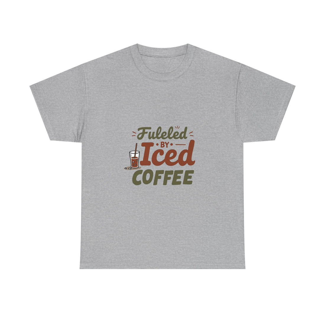 'Fueled by Iced Coffee' Retro Coffee Lover T-Shirt