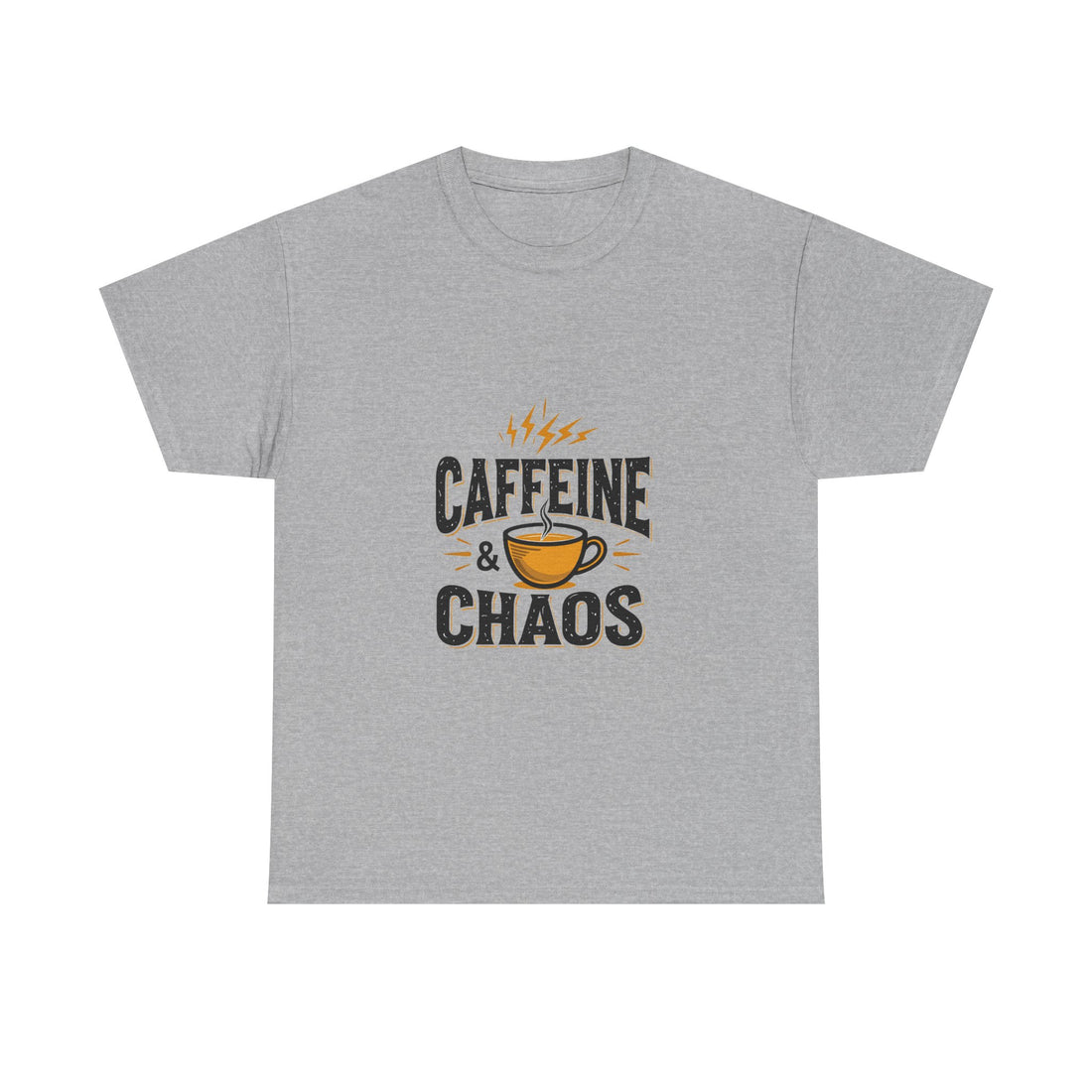 'Caffeine & Chaos' Funny Coffee Lover T-Shirt