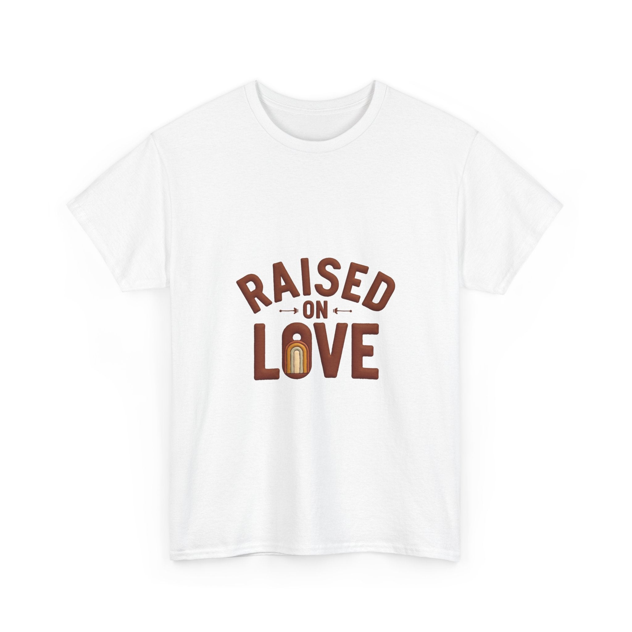 'Raised on Love' T-Shirt Vintage Heart Milk Bottle Graphic T-Shirt