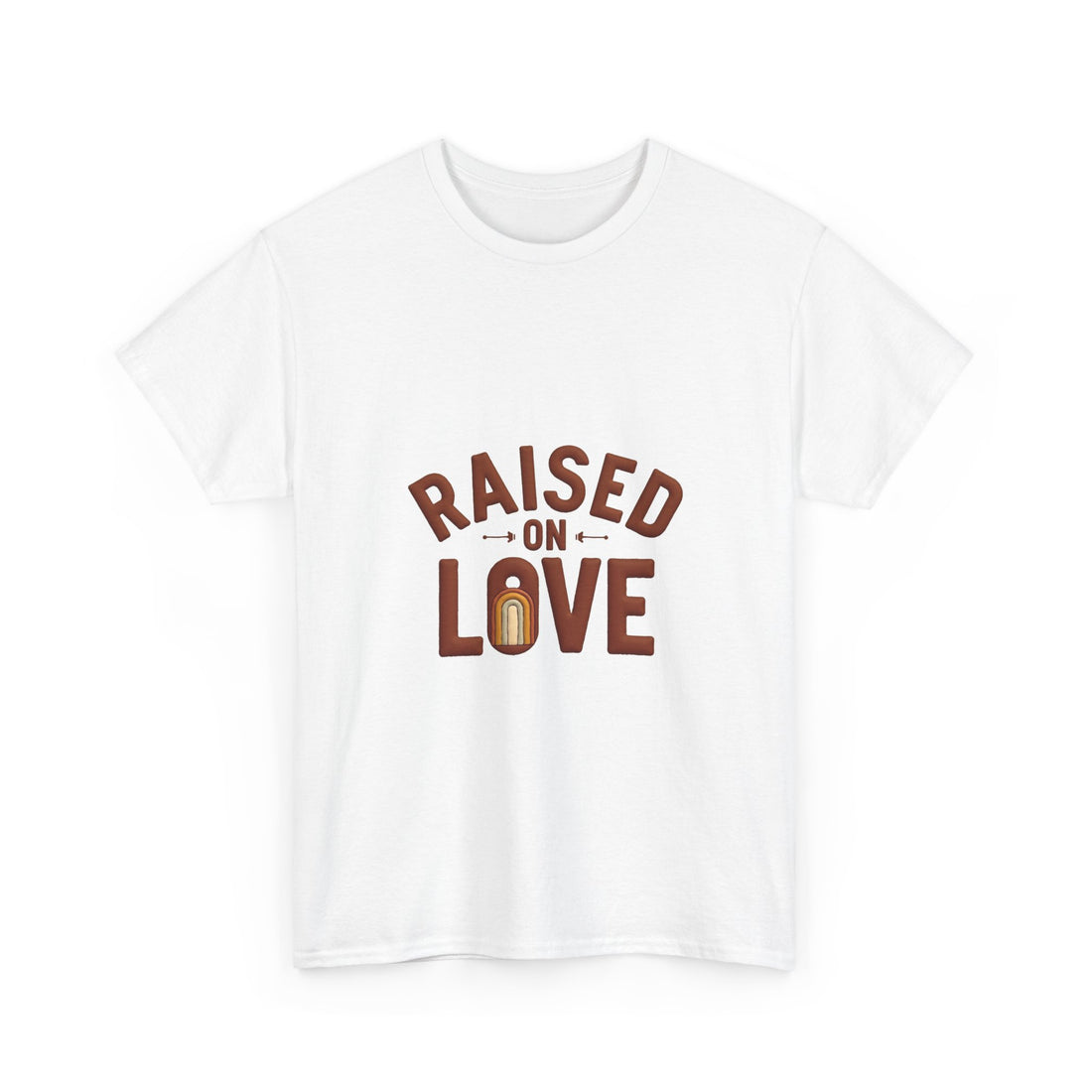 'Raised on Love' T-Shirt Vintage Heart Milk Bottle Graphic T-Shirt