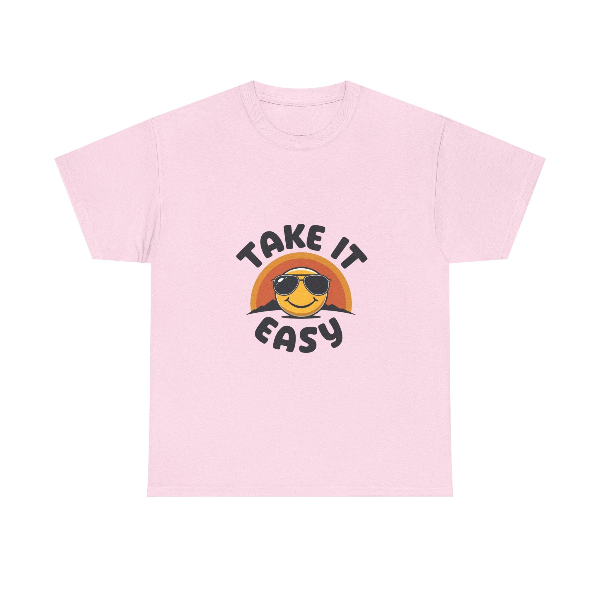'Take It Easy'  Retro Smiley Sunglasses Graphic T-Shirt