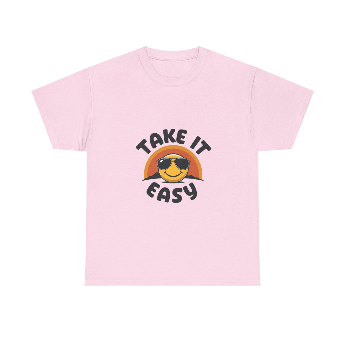 'Take It Easy'  Retro Smiley Sunglasses Graphic T-Shirt