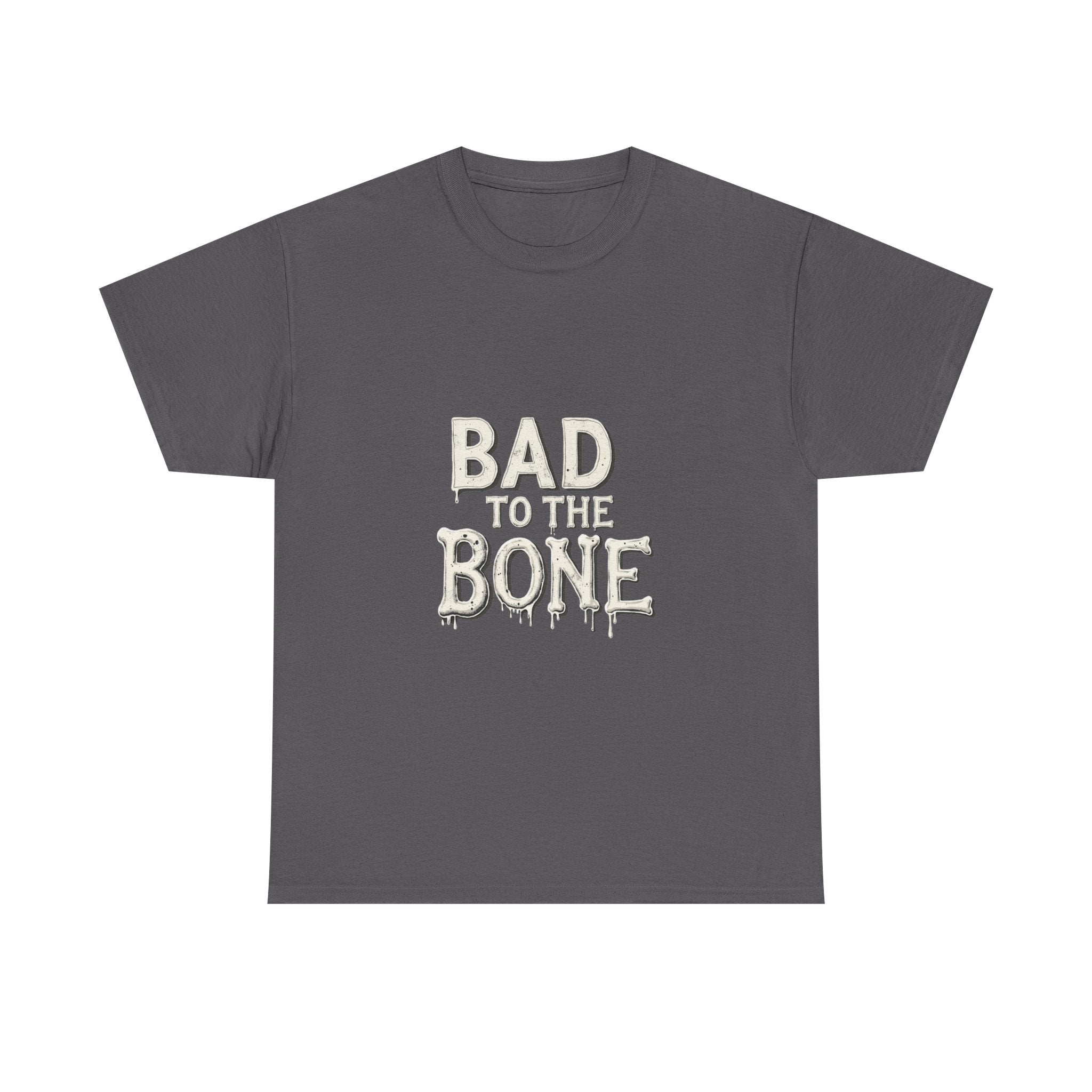 'Bad to the Bone' Halloween Skeleton Graphic T-Shirt