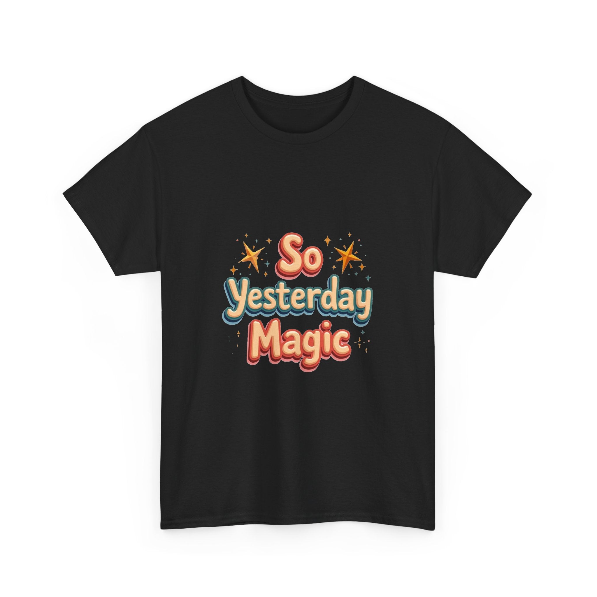 'So Yesterday Magic' Retro Sparkle Vintage Script T-Shirt