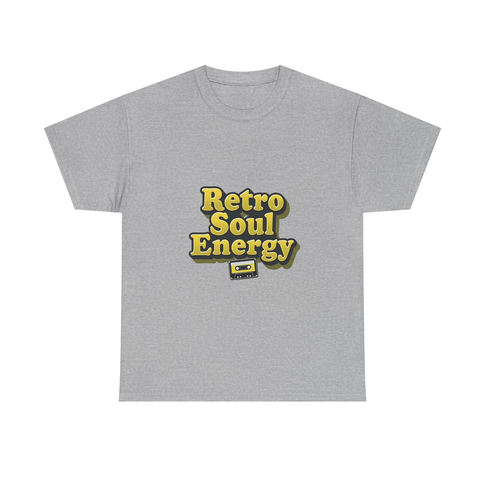 'Retro Soul Energy'  Vintage Vibe Graphic T-Shirt with Cassette Design