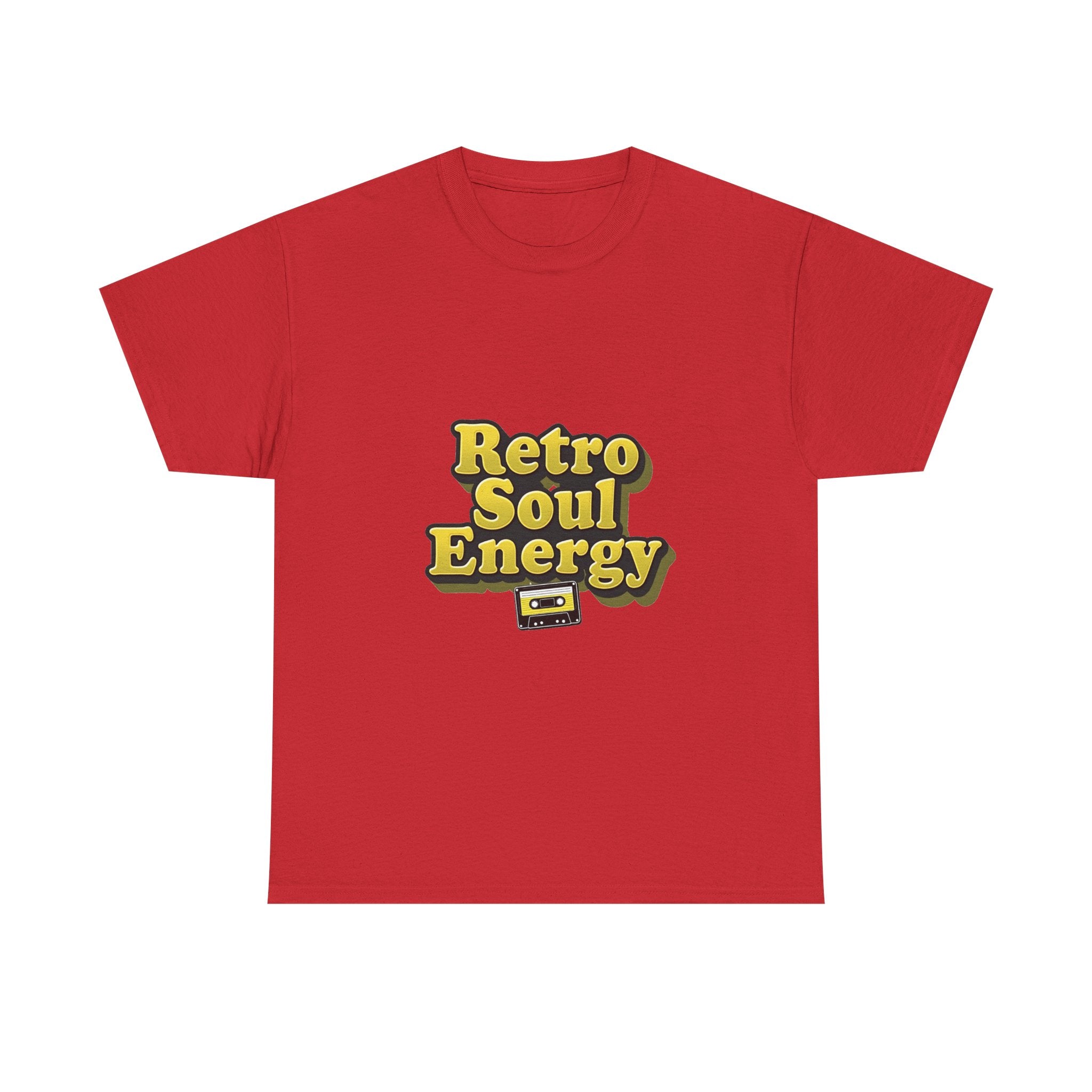 'Retro Soul Energy'  Vintage Vibe Graphic T-Shirt with Cassette Design