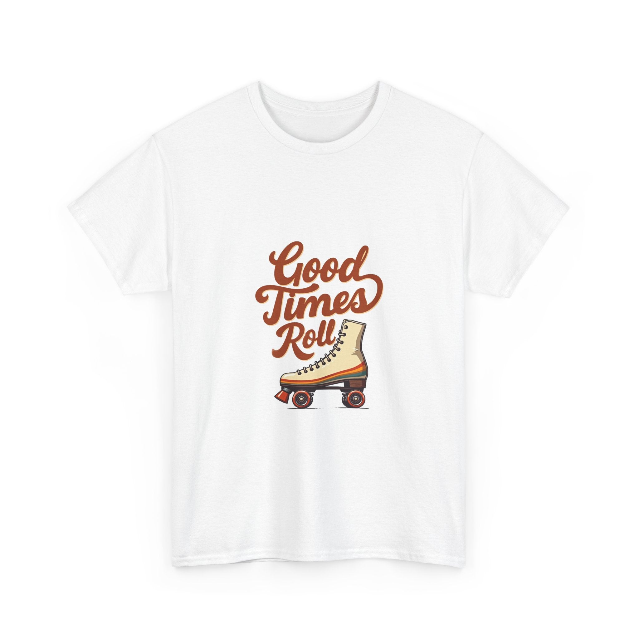 'Good Times Roll' Retro Roller Skate Graphic T-Shirt