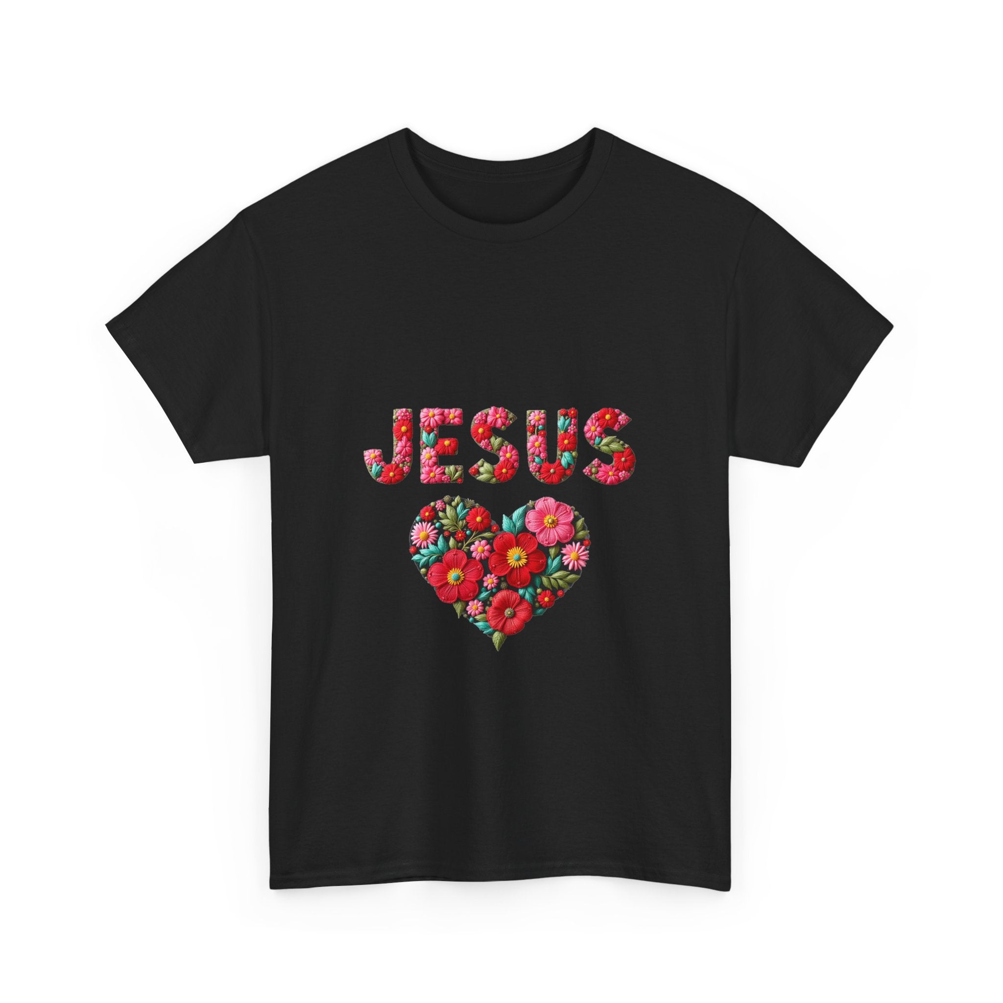 'Jesus' Floral Heart T-Shirt