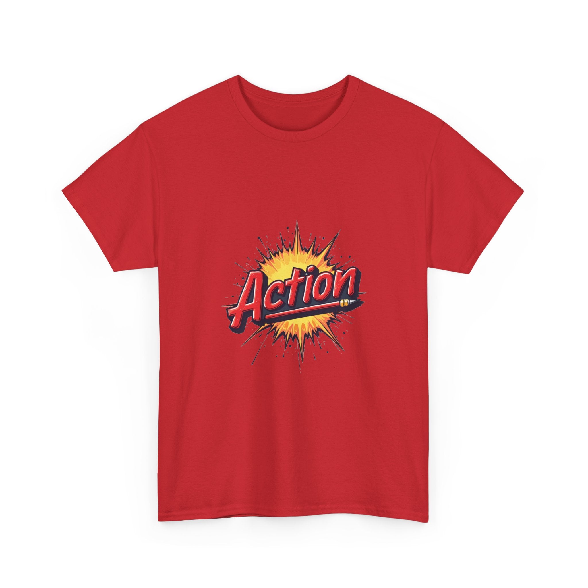 'Action' Graphic Retro Comic Burst T Shirt