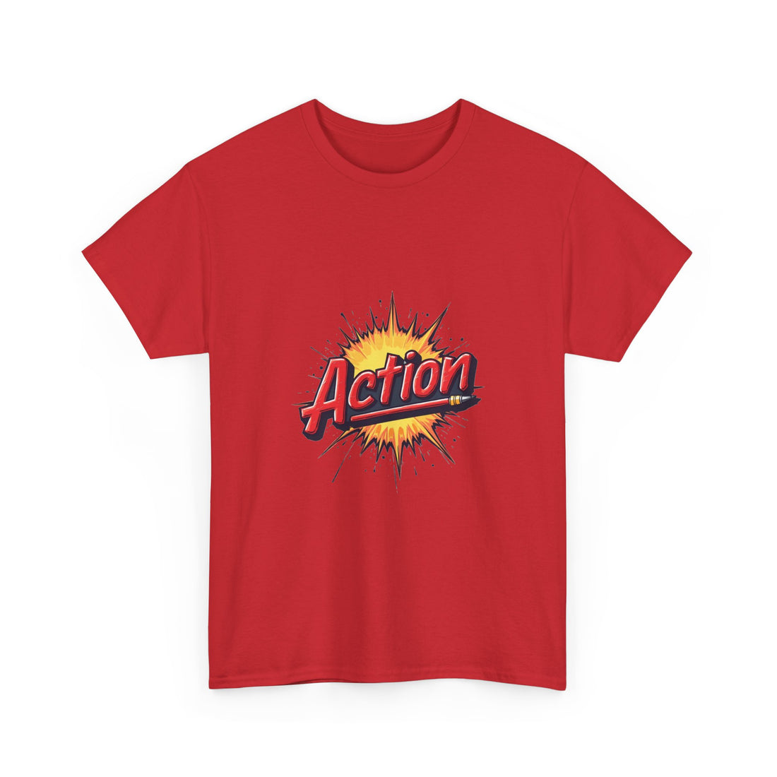 'Action' Graphic Retro Comic Burst T Shirt