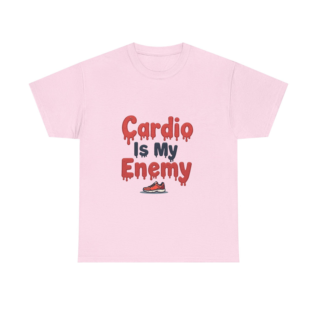 'Cardio Is My Enemy' Funny Gym Workout T-Shirt for Fitness Haters