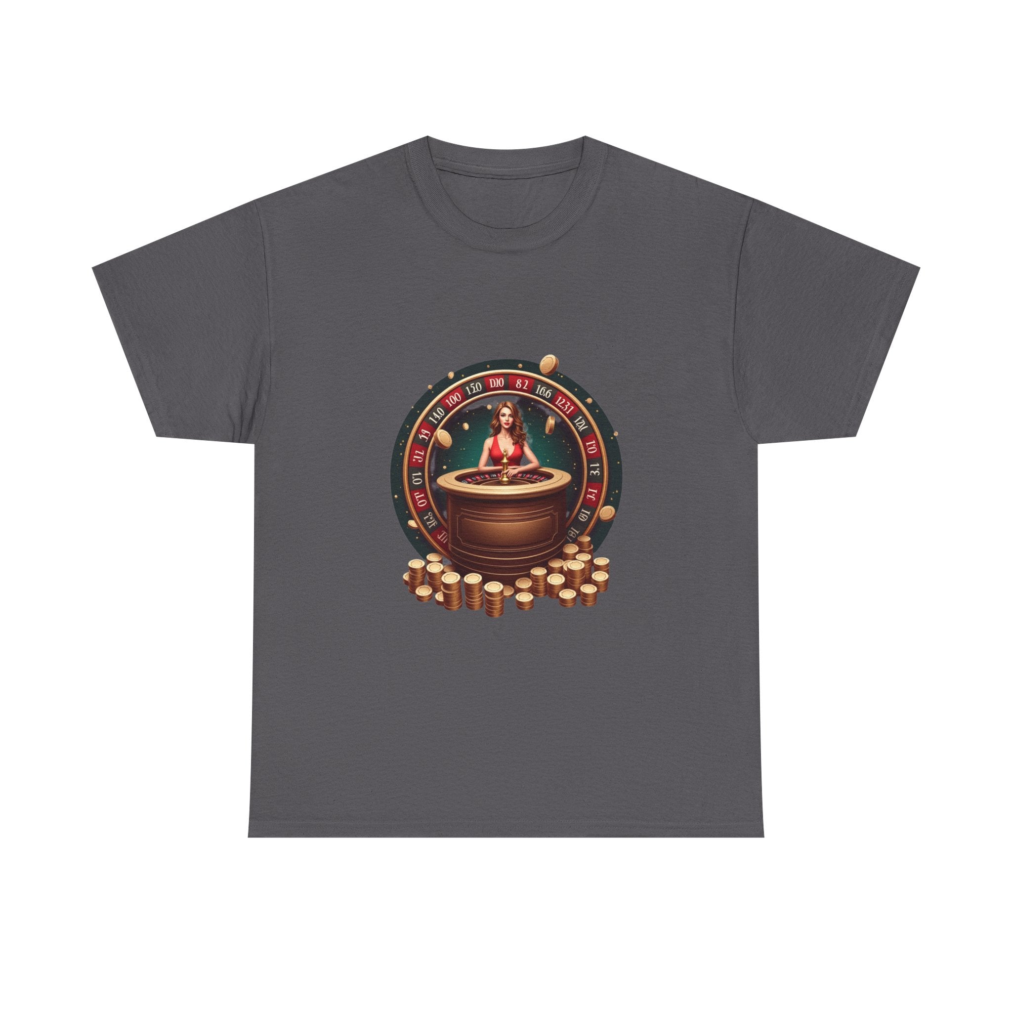 Roulette Goddess Casino Vintage Roulette Wheel & Casino Chips T-Shirt