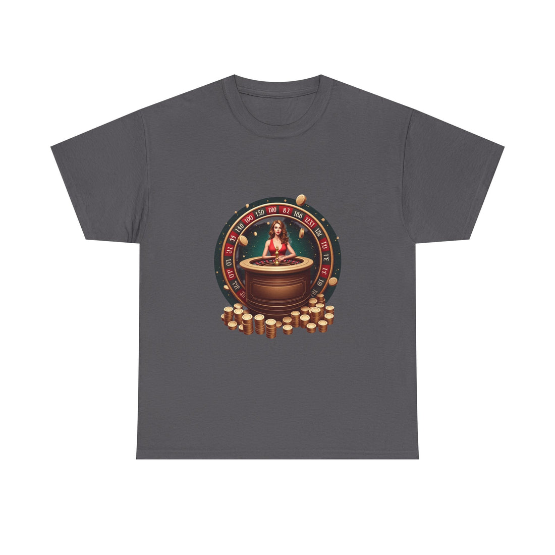 Roulette Goddess Casino Vintage Roulette Wheel & Casino Chips T-Shirt
