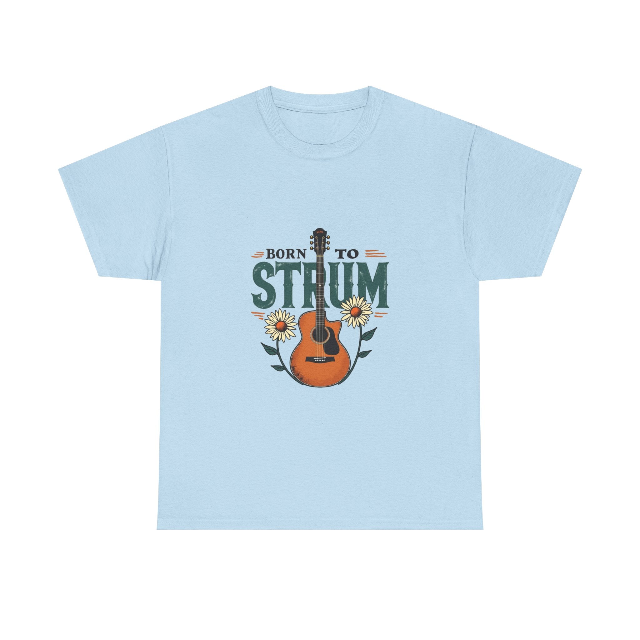 Born to Strum Acoustic Guitar T-Shirt for Musicians & Music Lovers