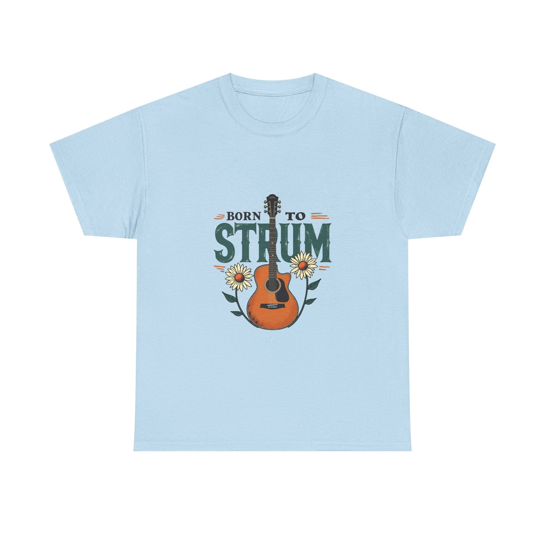 Born to Strum Acoustic Guitar T-Shirt for Musicians & Music Lovers