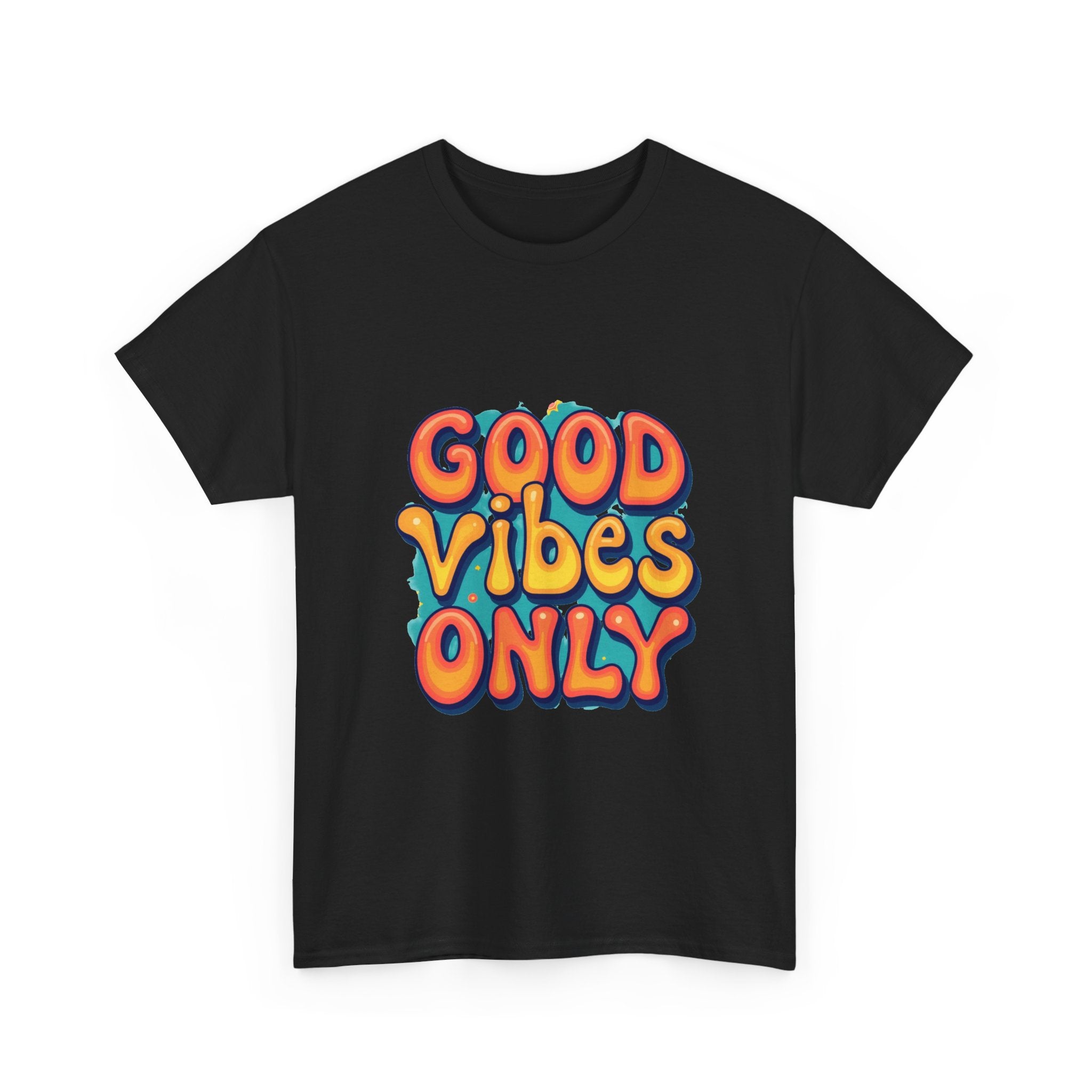 'Good Vibes Only' Retro Colorful Positive Graphic T-Shirt