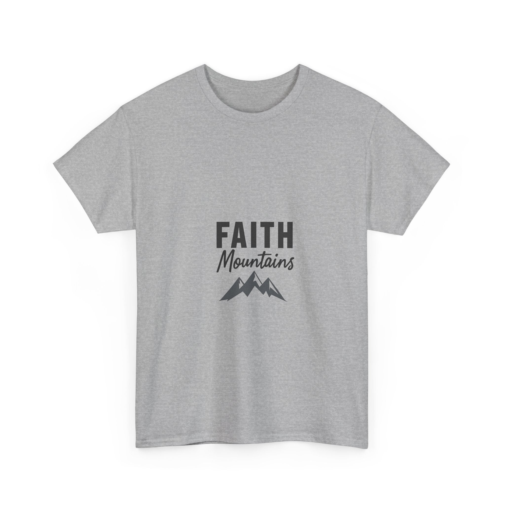 'Faith Mountains' Inspirational Christian Mountain Graphic T-Shirt